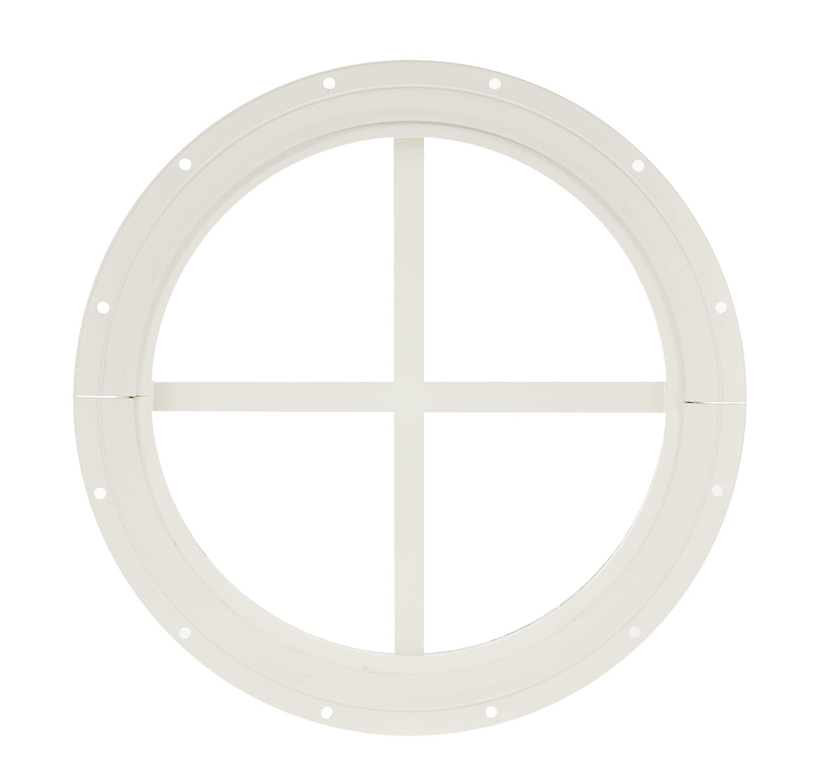 10" Round Gable Window, Fixed Flush Mount, Tempered Glass