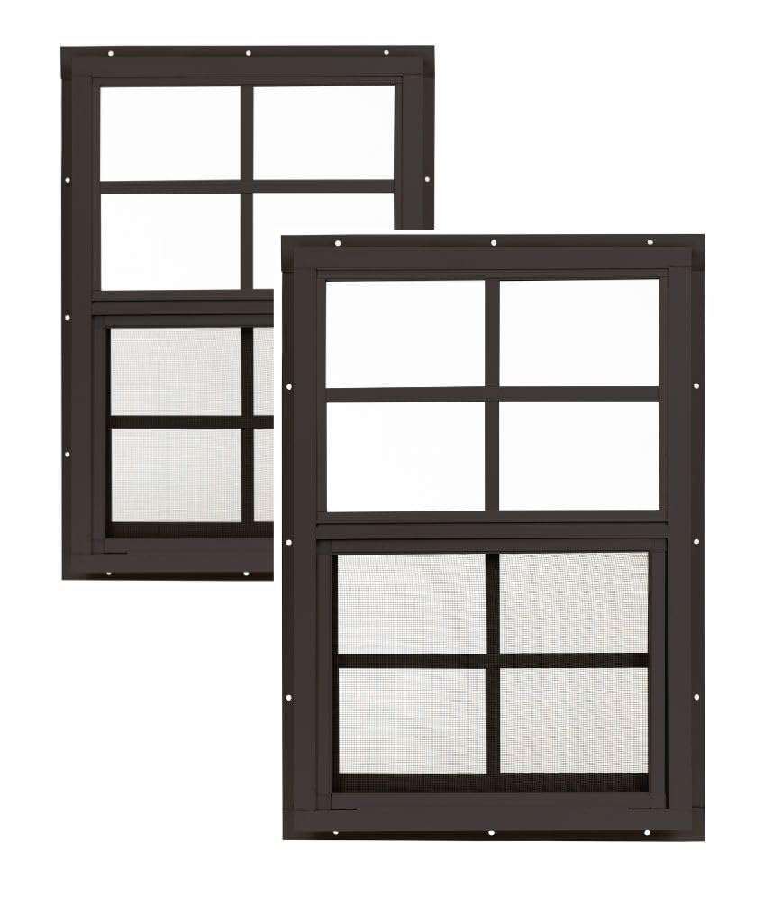 Apple Outdoor Supply 14x21 Shed Windows, J-Lap Sliding Windows with Tempered Glass & Screens, 2-Pack