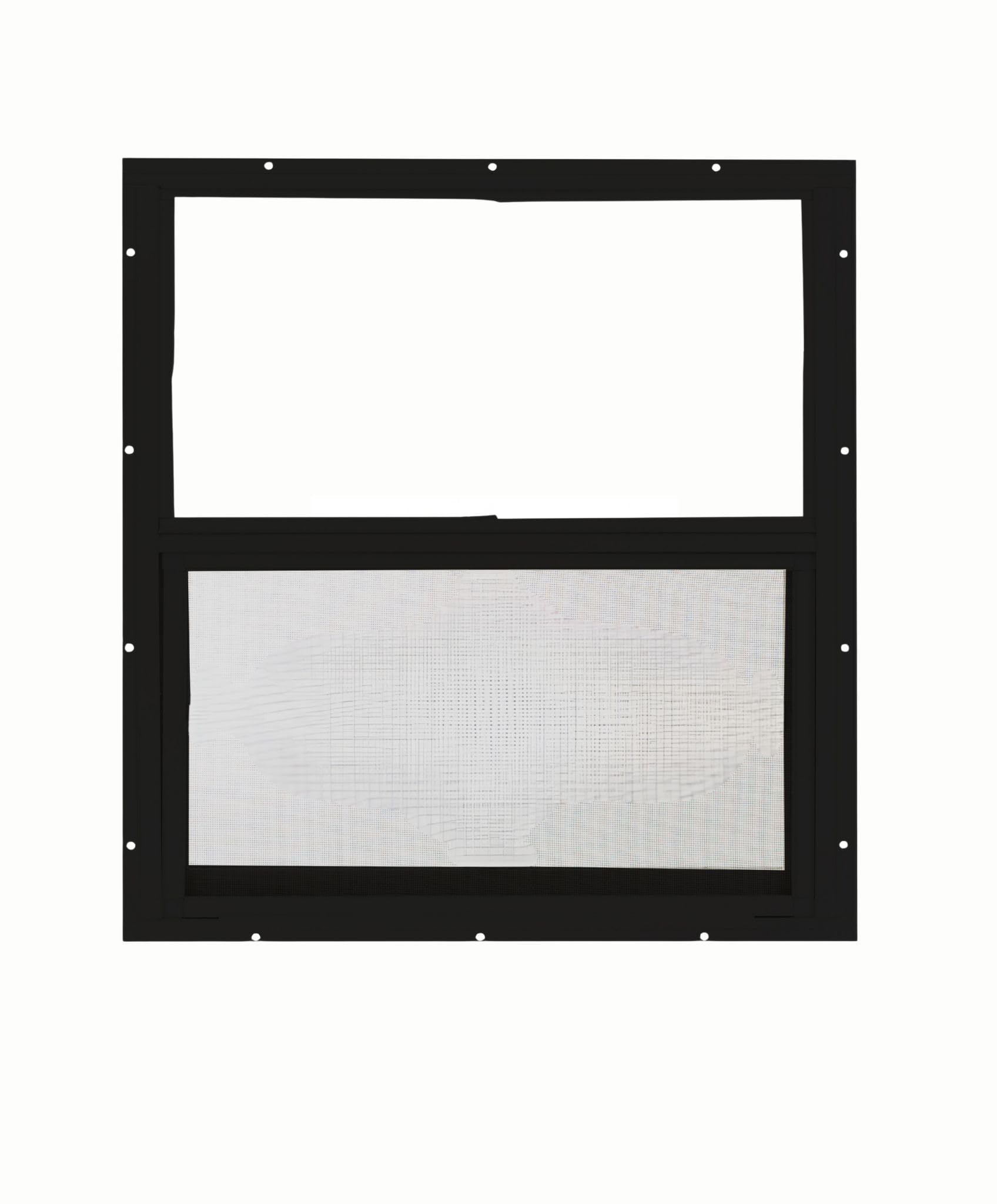 Apple Outdoor Supply 24x27 Shed Window, No Grid Flush Mount Sliding Window with Tempered Glass & Screen, 1-Pack