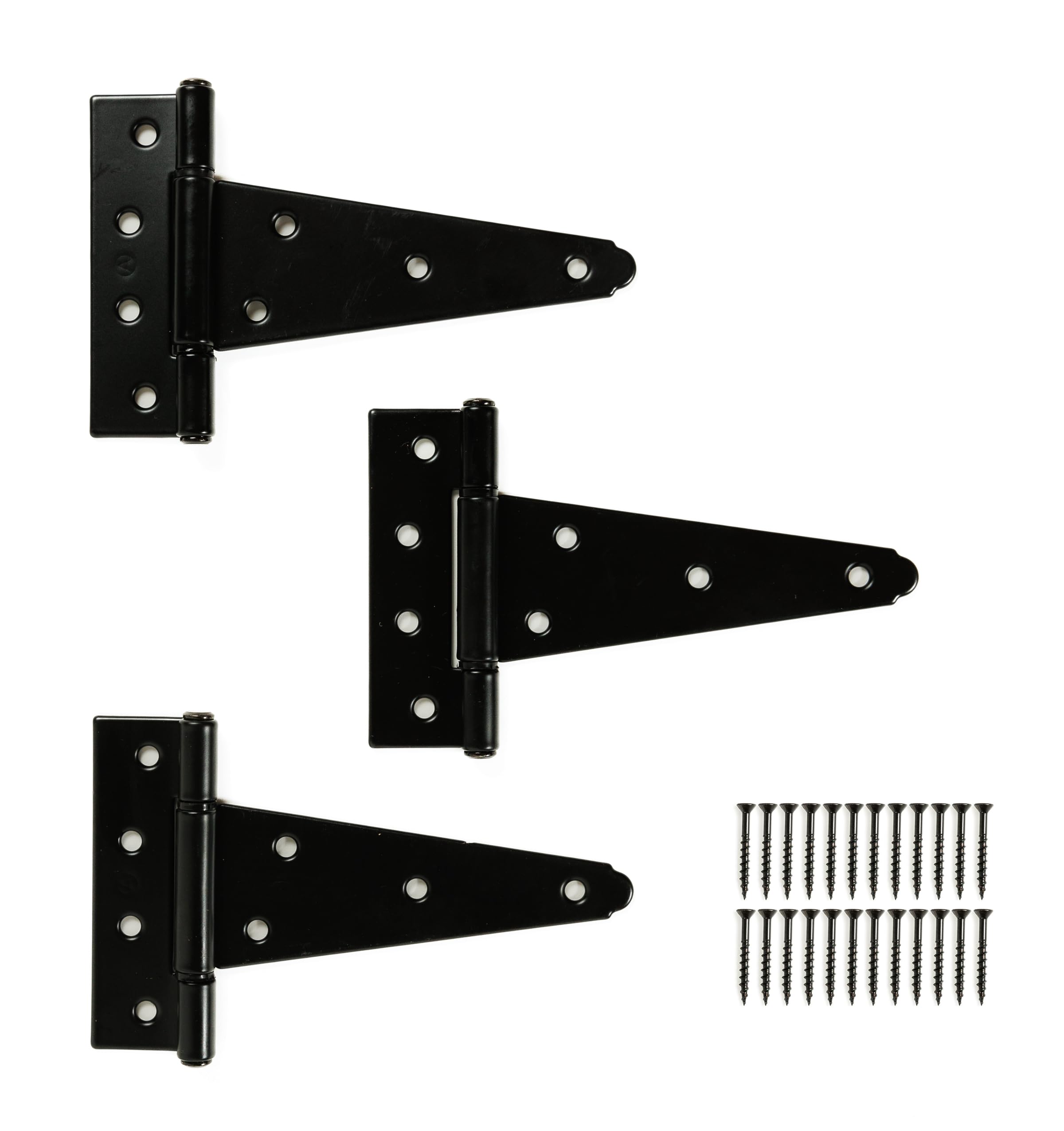 5" Black Heavy Duty T-Hinges, 3-Pack