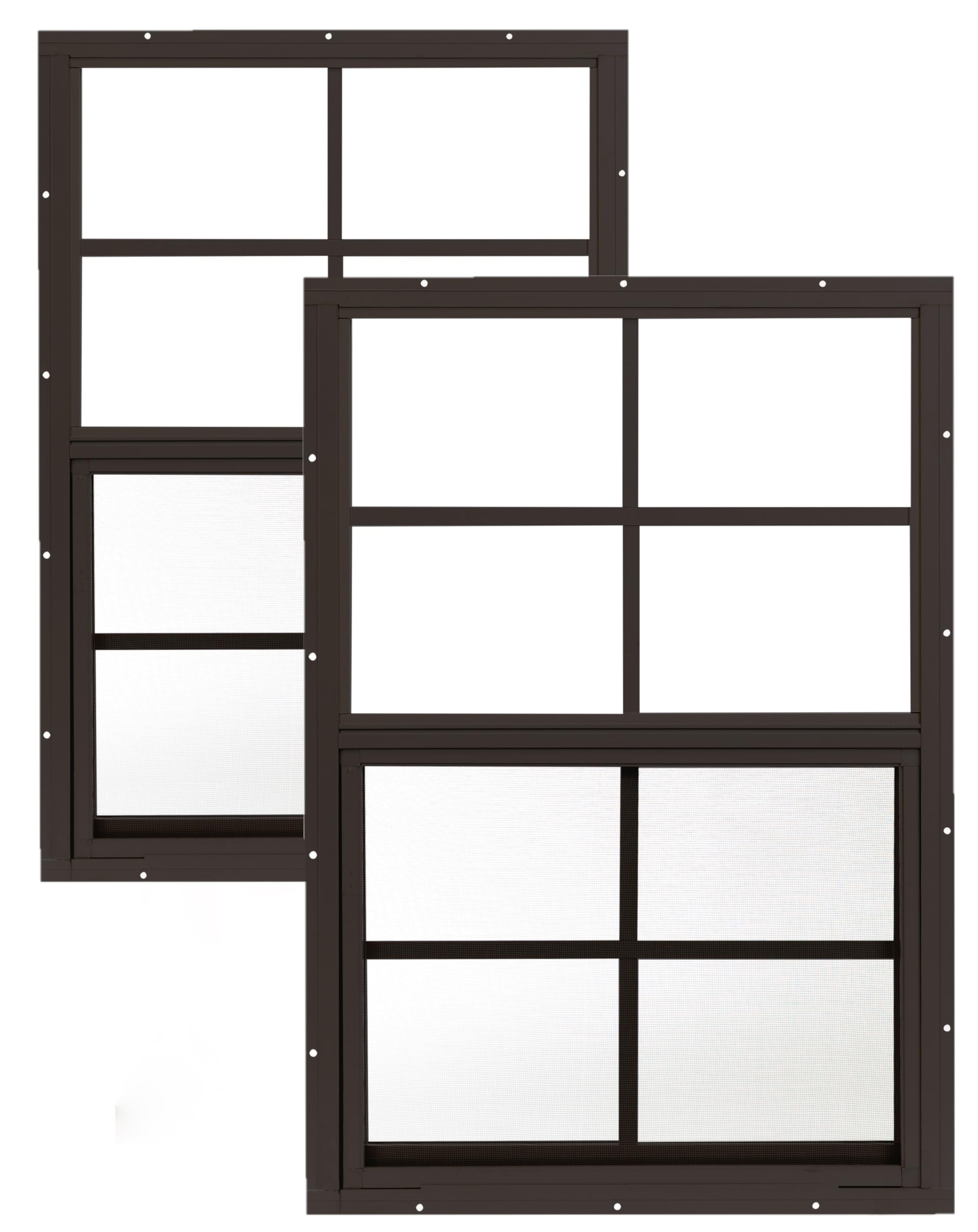Apple Outdoor Supply 18x27 Shed Windows, Flush Mount Sliding Windows with Tempered Glass & Screens, 2-Pack