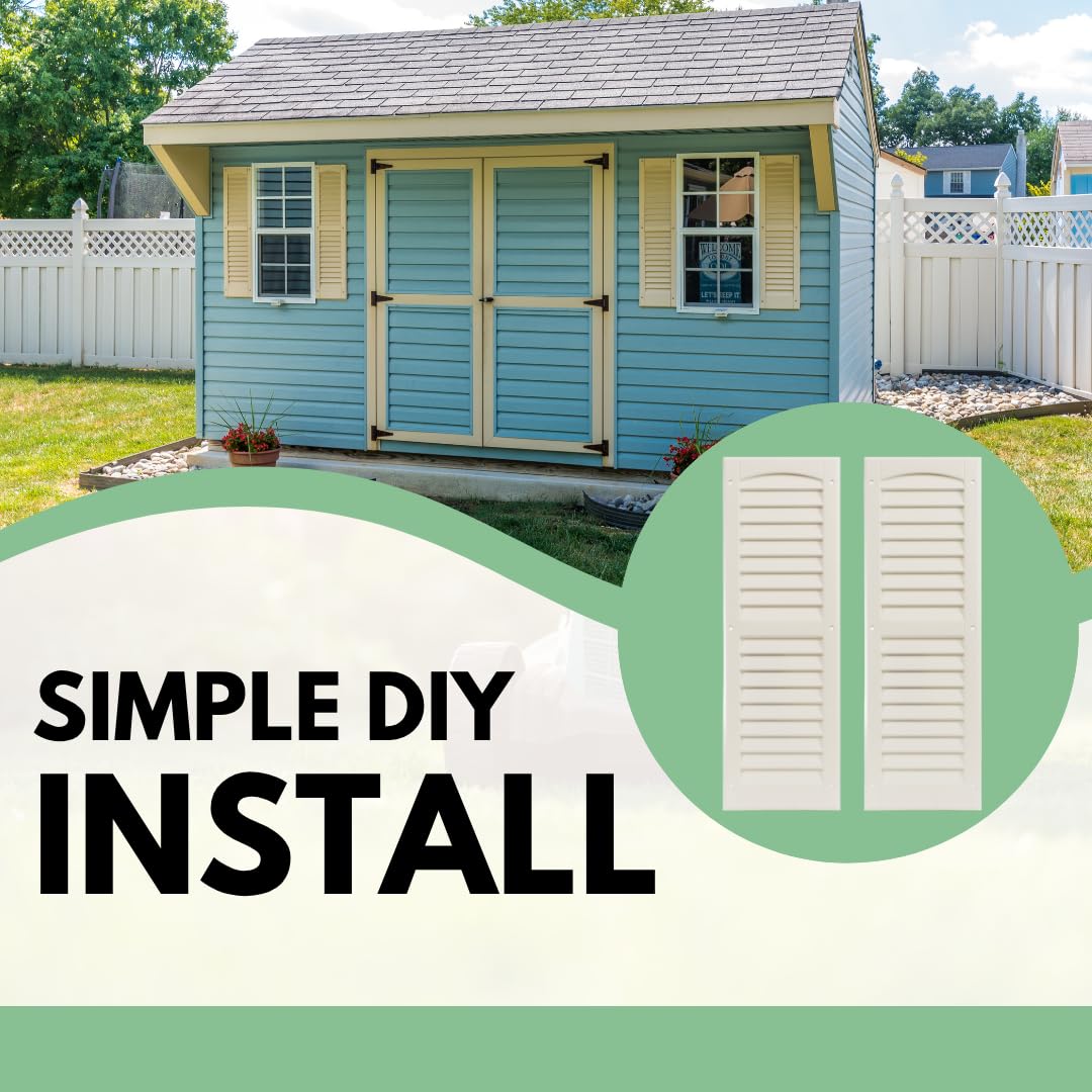 9" x 22" Paintable Raised Panel Shed Shutters, 1 Pair