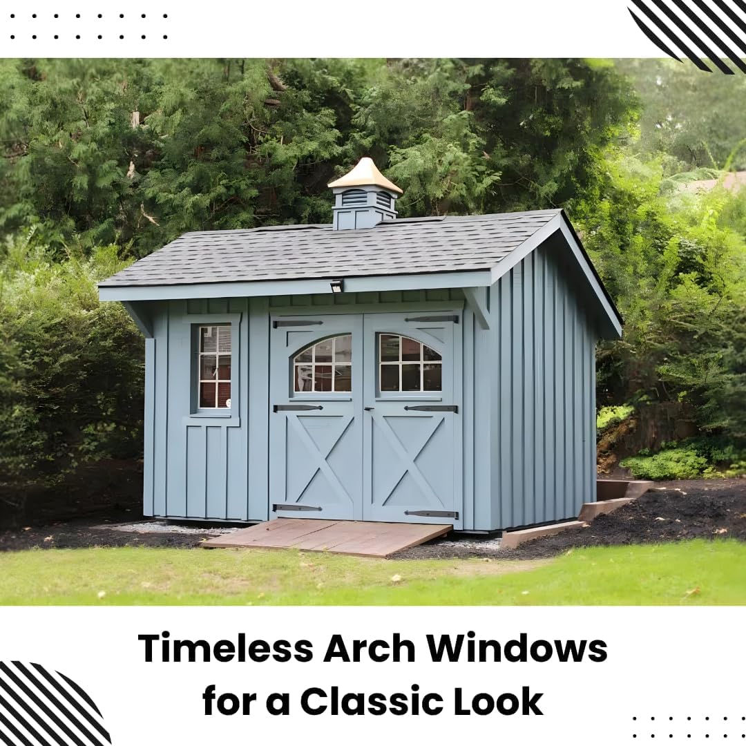 23" x 15" Quarter Arch Window Pair, Fixed, Aluminum Frame