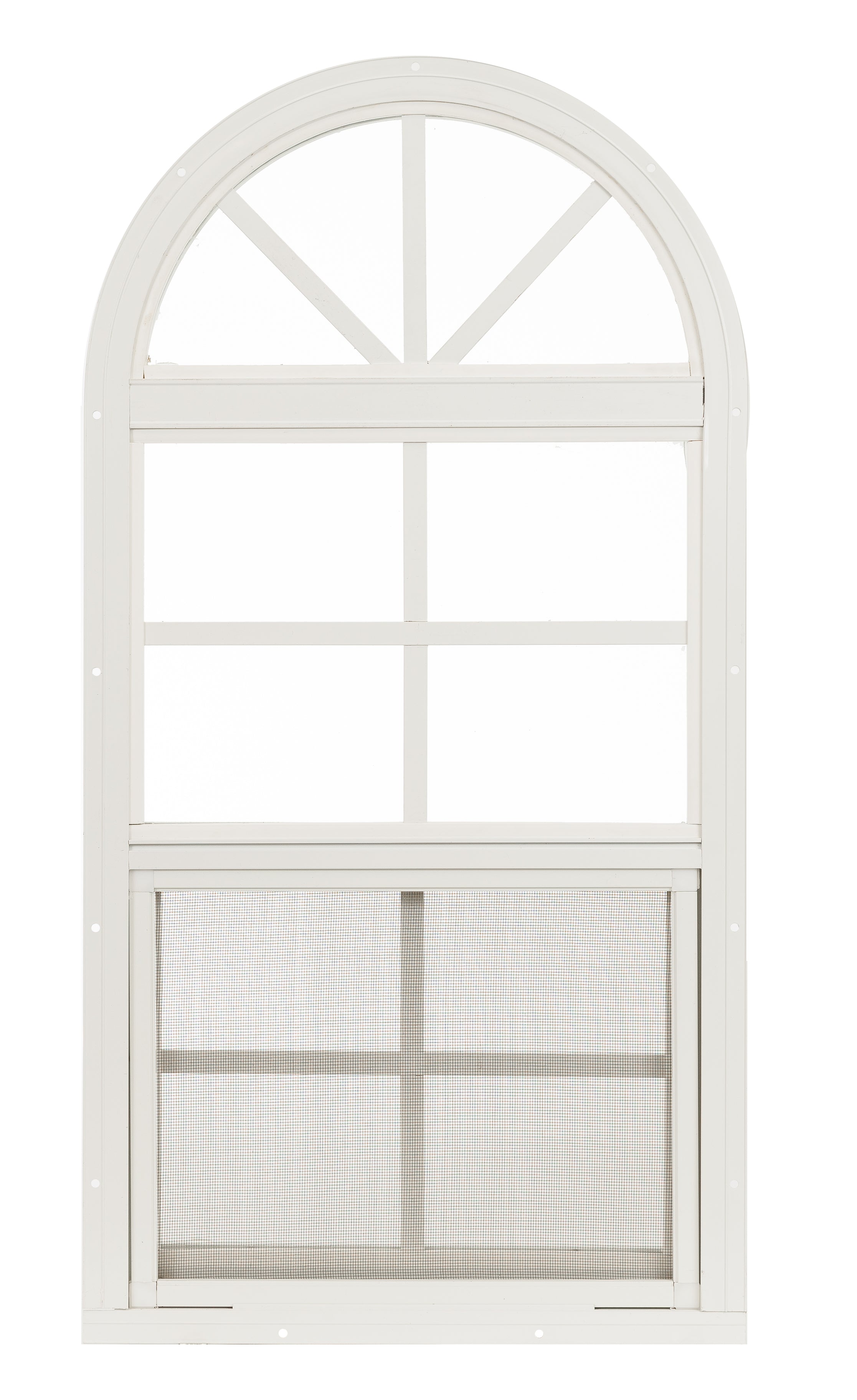14" W x 28" H Arch Top White Window for Sheds, Playhouses, and MORE
