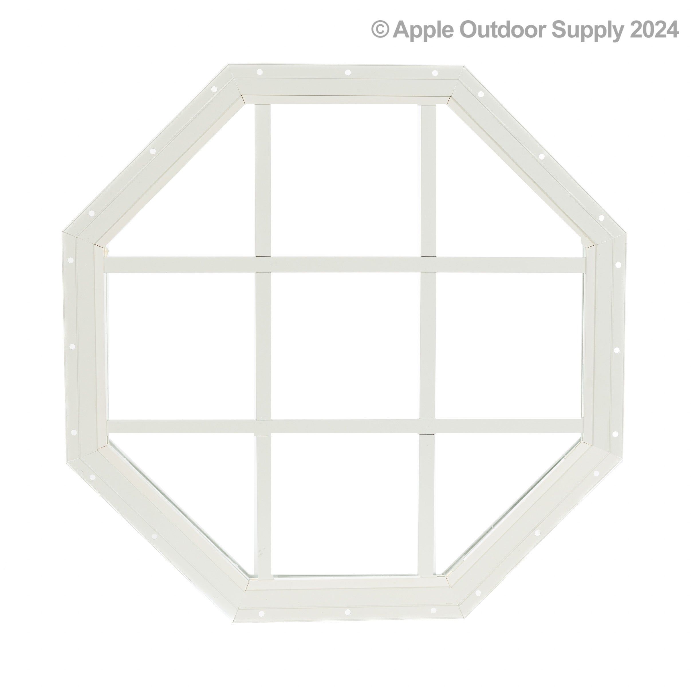 18" Octagon Gable Flush Mount White Window for Sheds, Playhouses, and MORE