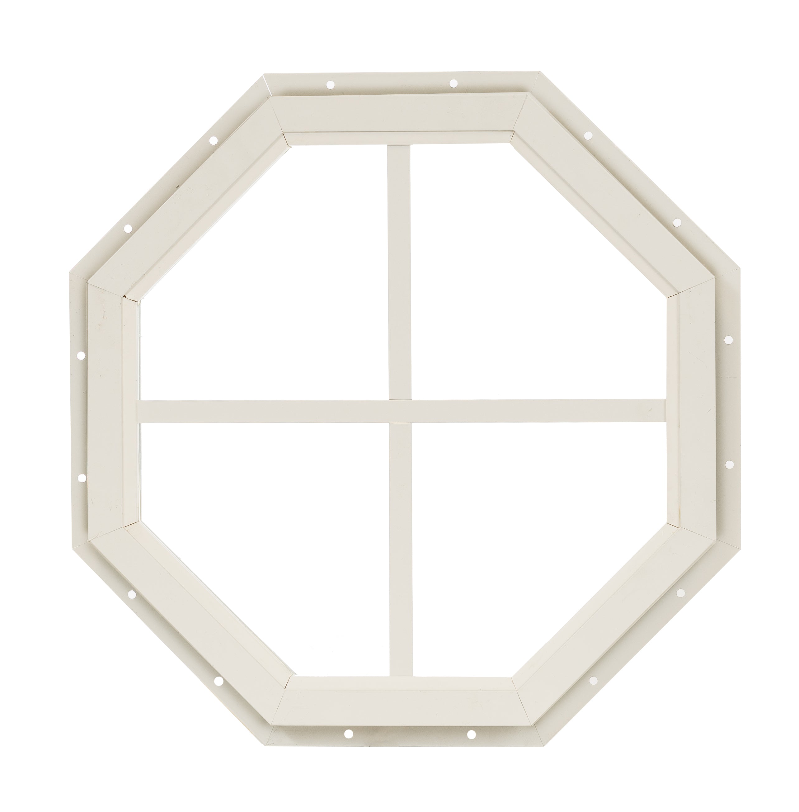 18" Octagon Gable J-Lap Mount White Window for Sheds, Playhouses, and MORE