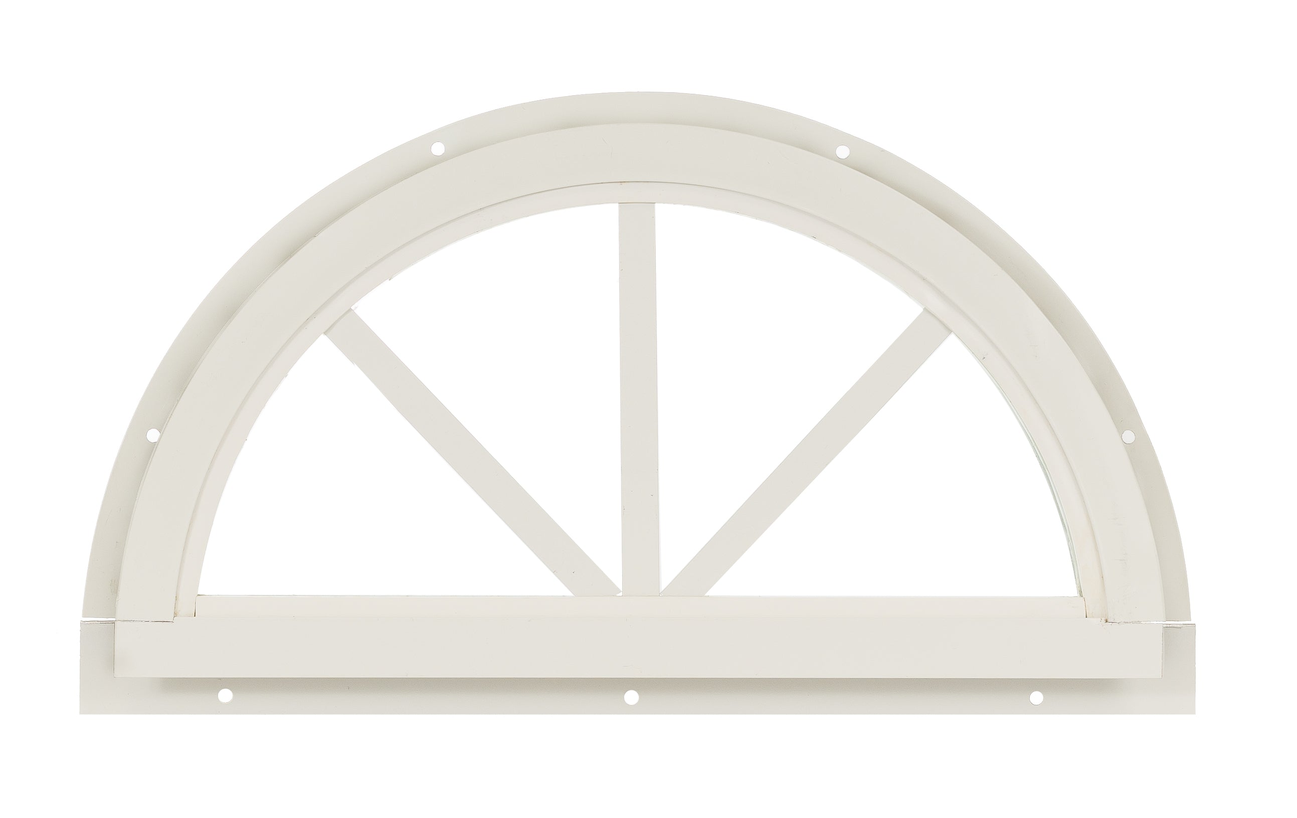 14.25" Half Moon Sunburst J-Lap Mount White Window for Sheds, Playhouses, and MORE