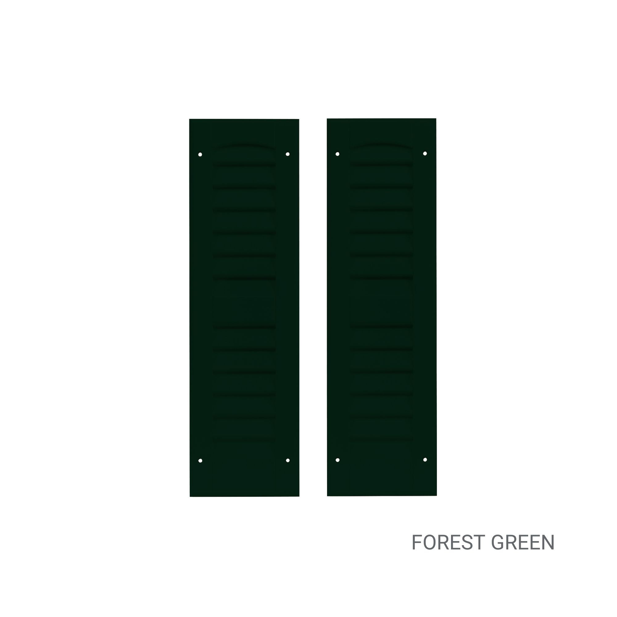 Pair of 6" W x 21" H Louvered Forest Green Shutters for Sheds, Playhouses, and MORE