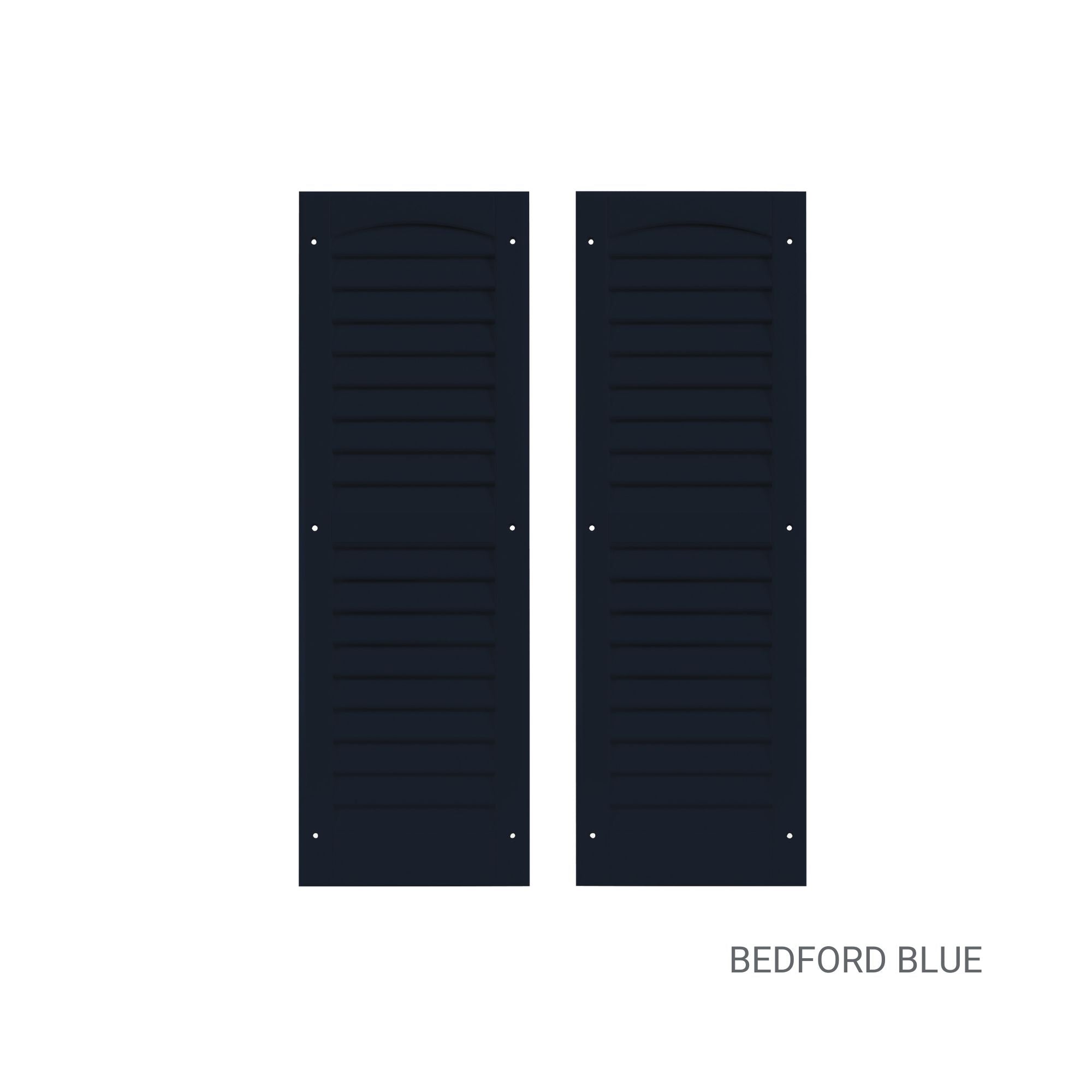 Pair of 9" W x 27" H Louvered Bedford Blue Shutters for Sheds, Playhouses, and MORE