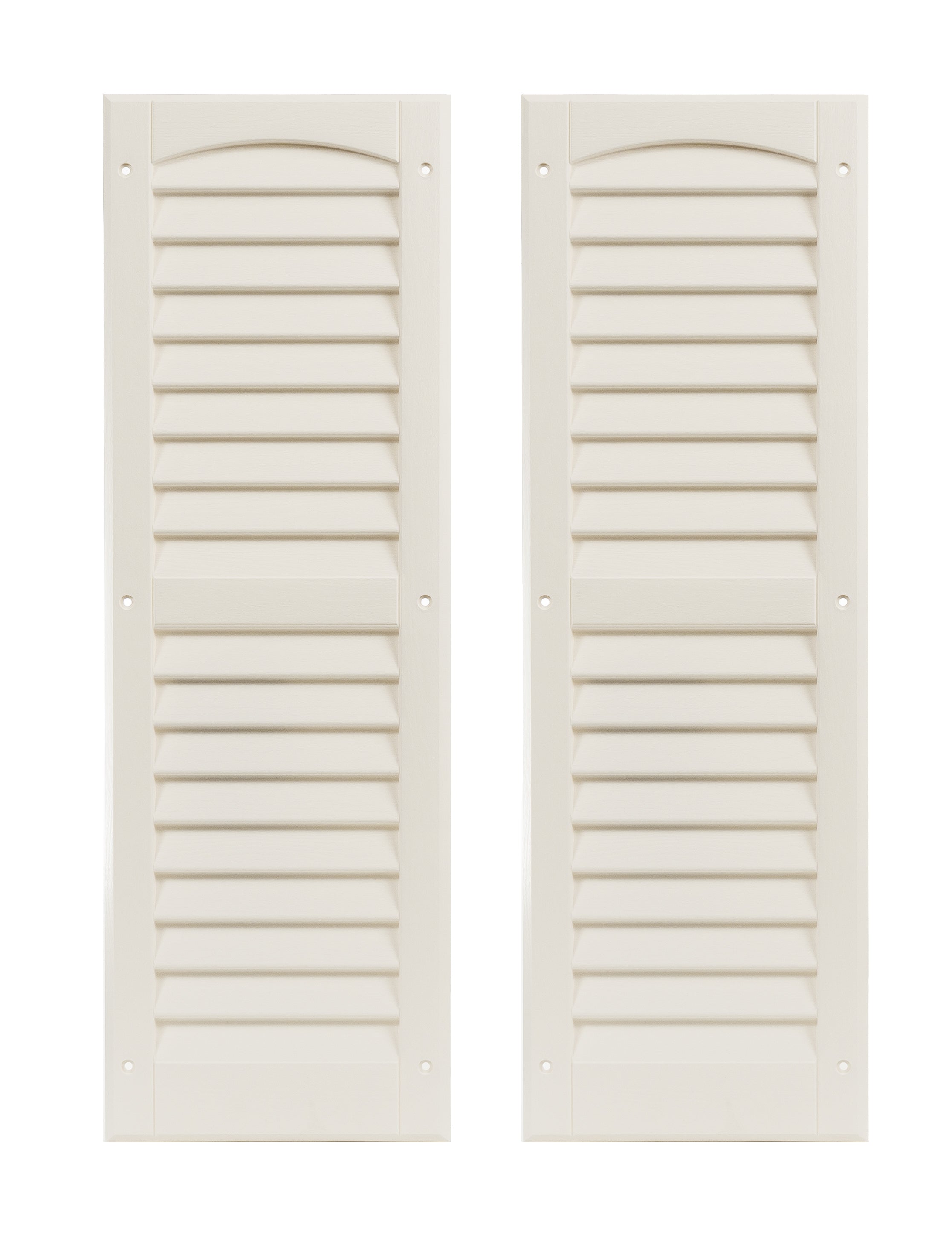 Pair of 9" W x 22" H Louvered Paintable Shutters for Sheds, Playhouses, and MORE
