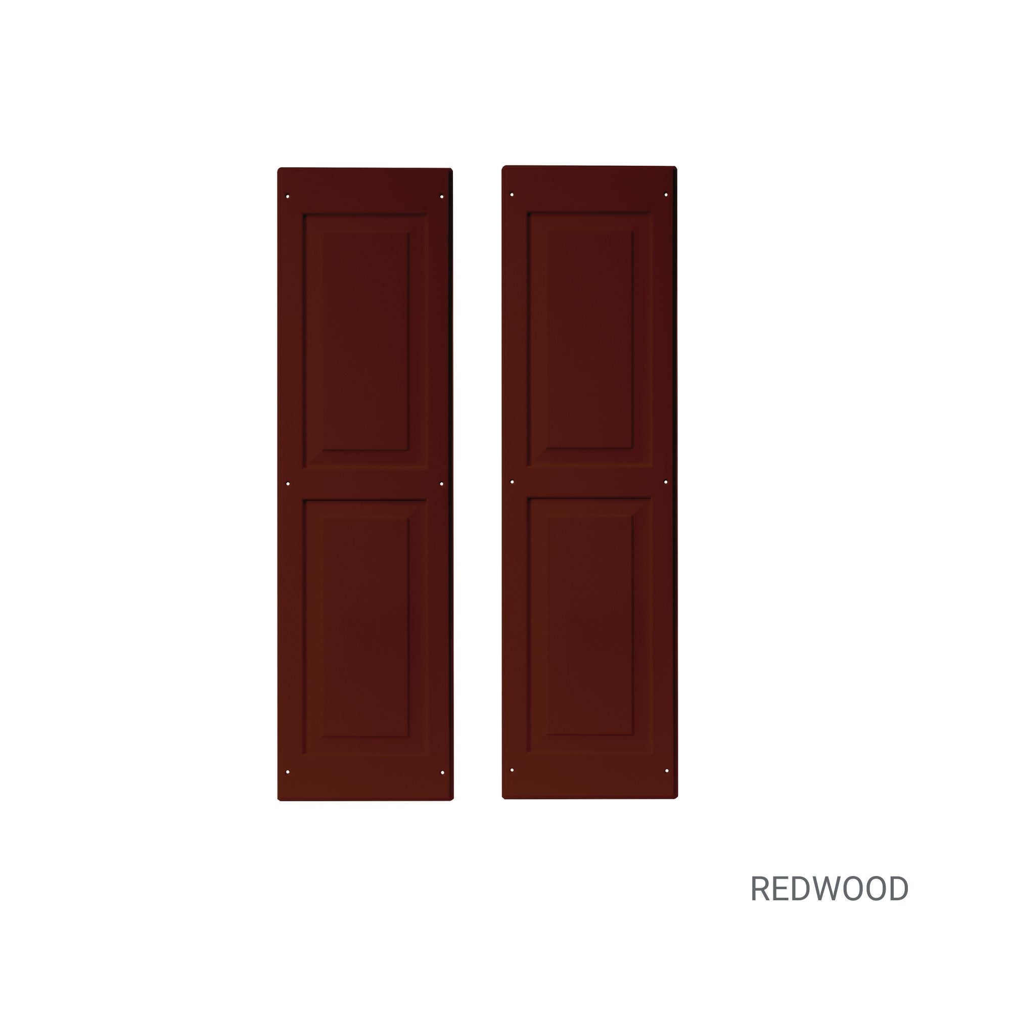 Pair of 12" W x 43" H Raised Panel Redwood Shutters for Sheds, Playhouses, and MORE