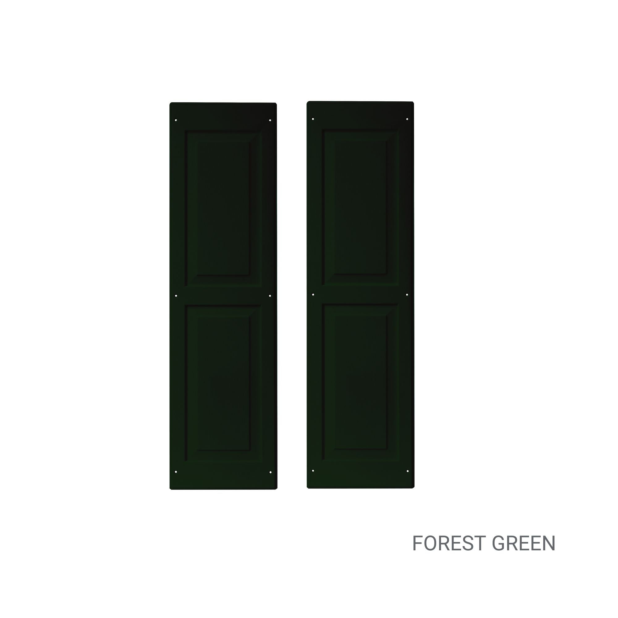Pair of 12" W x 43" H Raised Panel Forest Green Shutters for Sheds, Playhouses, and MORE