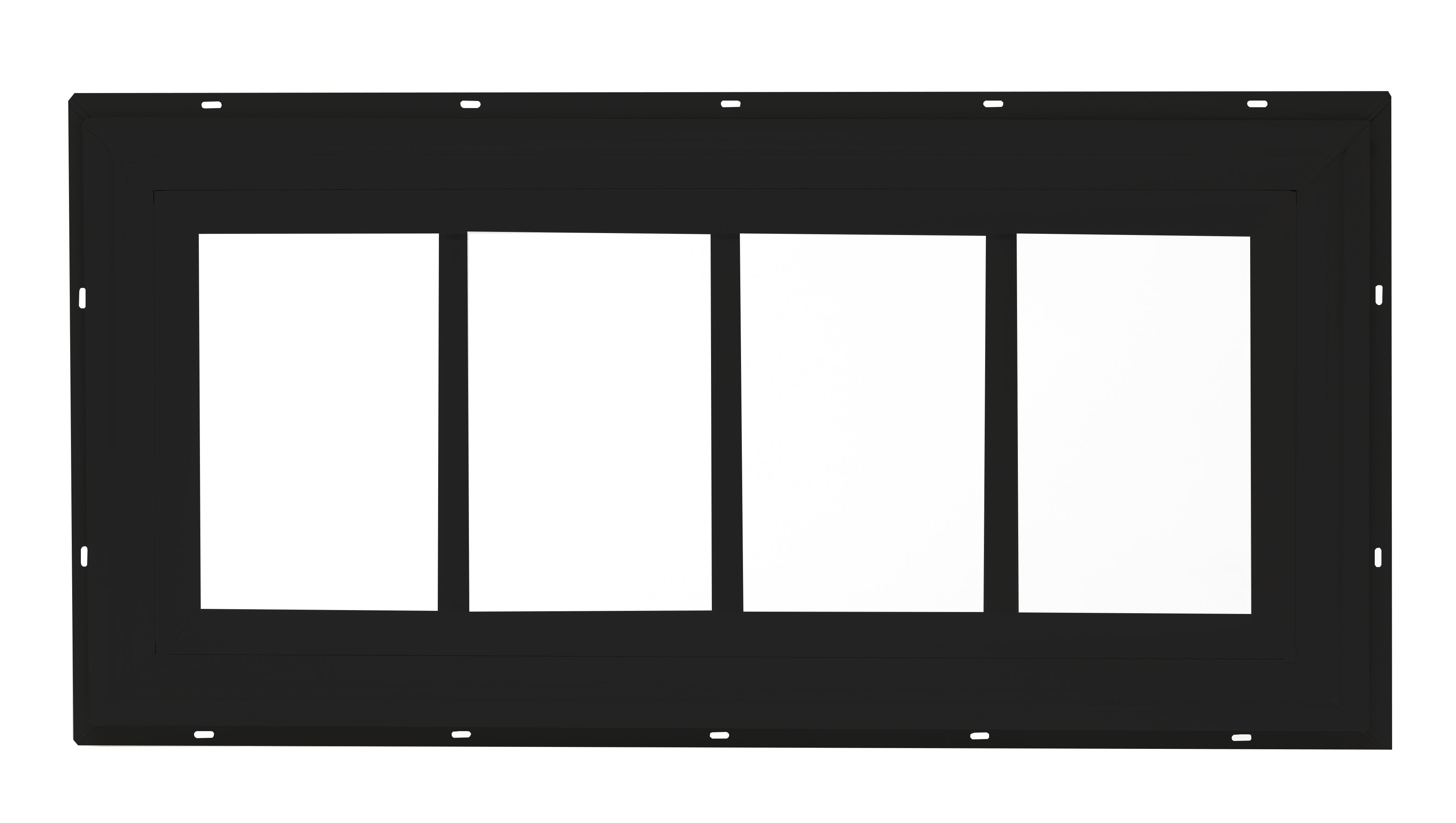 10.185" X 23" Transom J-Lap PVC Window with 3-Panes for Sheds, Playhouses, and MORE 1 PK BLACK SHED WINDOW