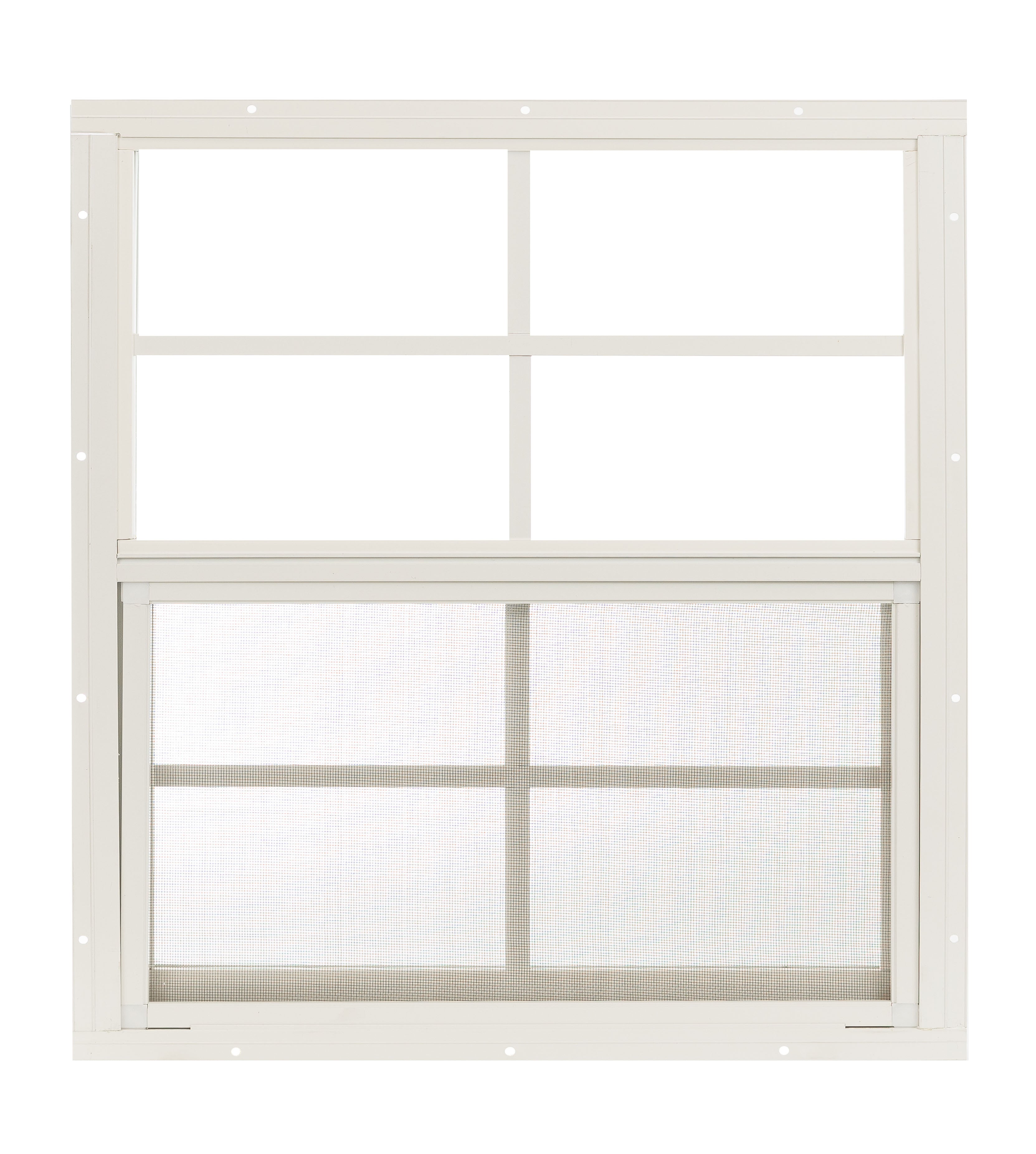 24" W x 27" H Single Hung Flush Mount Shed Window  with 4 Grids for Sheds, Playhouses, and MORE