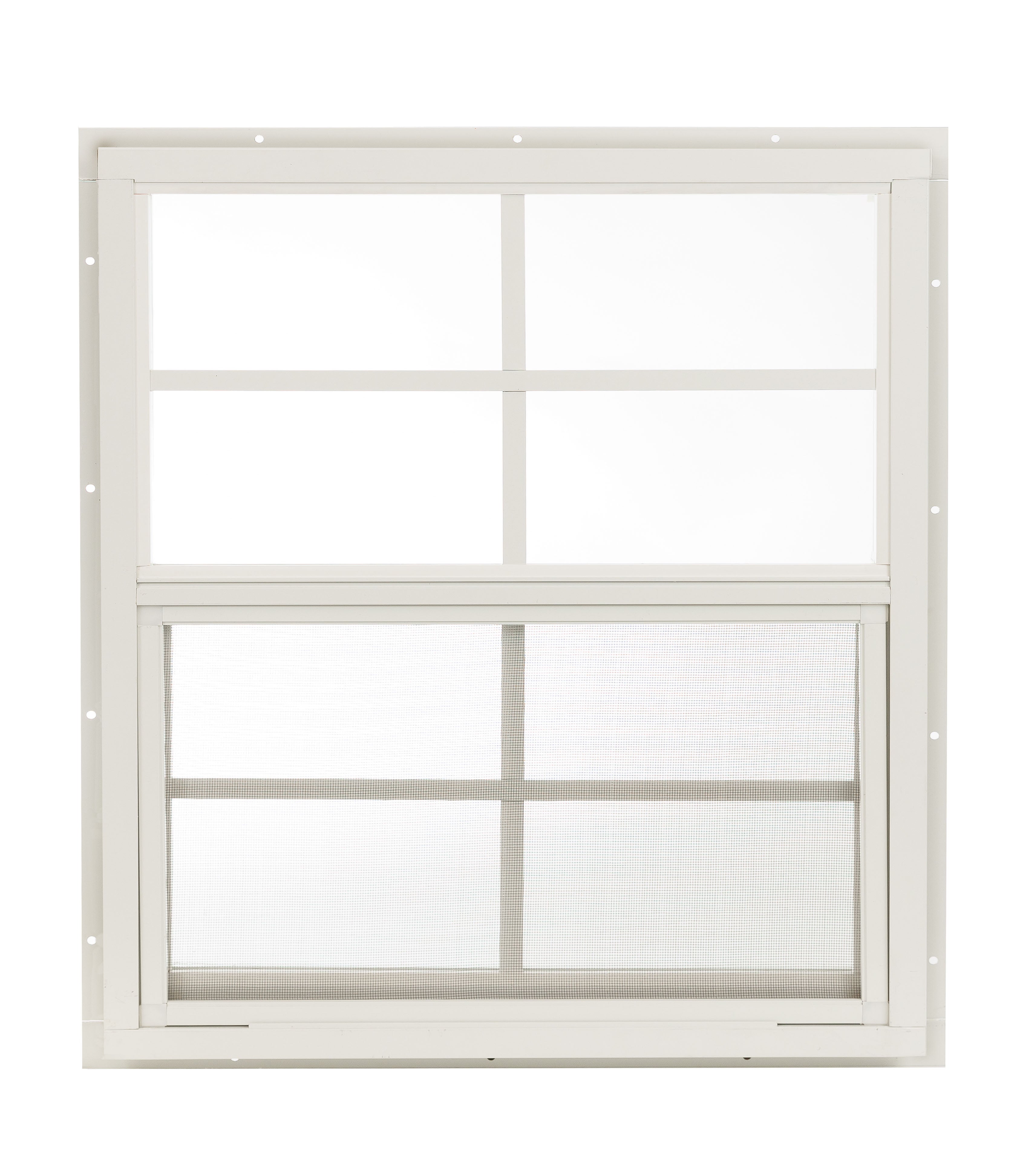 24" W x 27" H Single Hung J-Lap Mount Window with 4 Grids for Sheds, Playhouses, and MORE