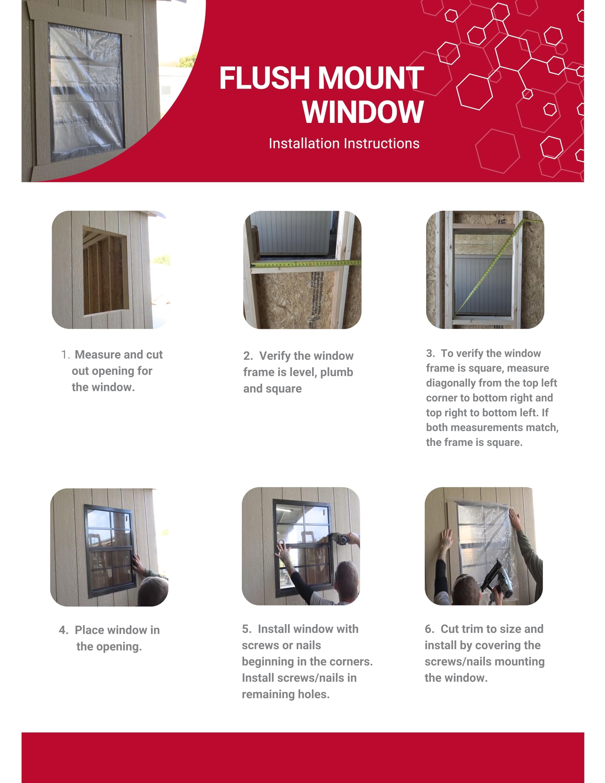 Sliding Shed Window with Screen | Flush Mount 22" x 36" Aluminum Frame for Outdoor Buildings