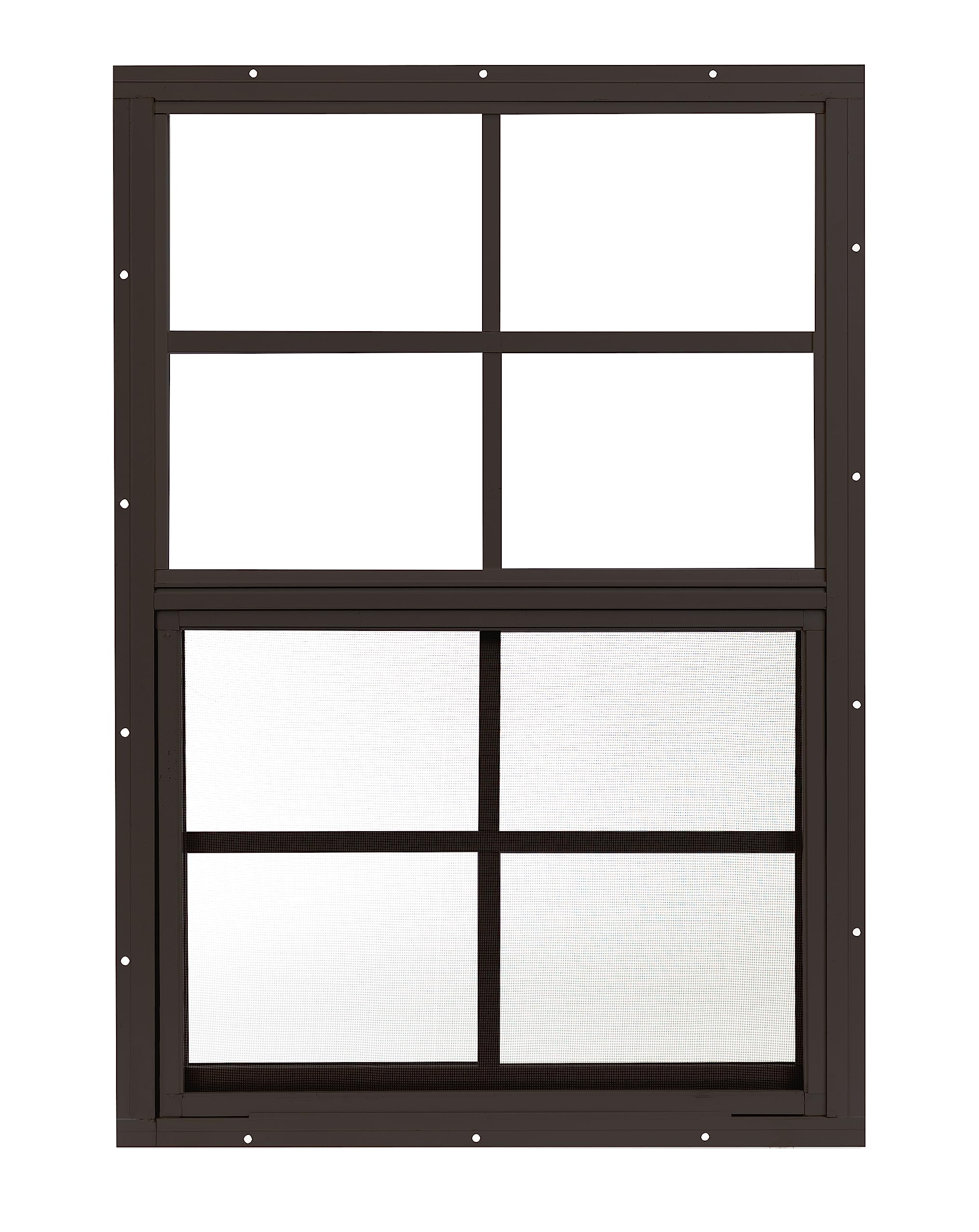 Apple Outdoor Supply 18x27 Shed Window, Flush Mount Sliding Window with Tempered Glass & Screen, 1-Pack