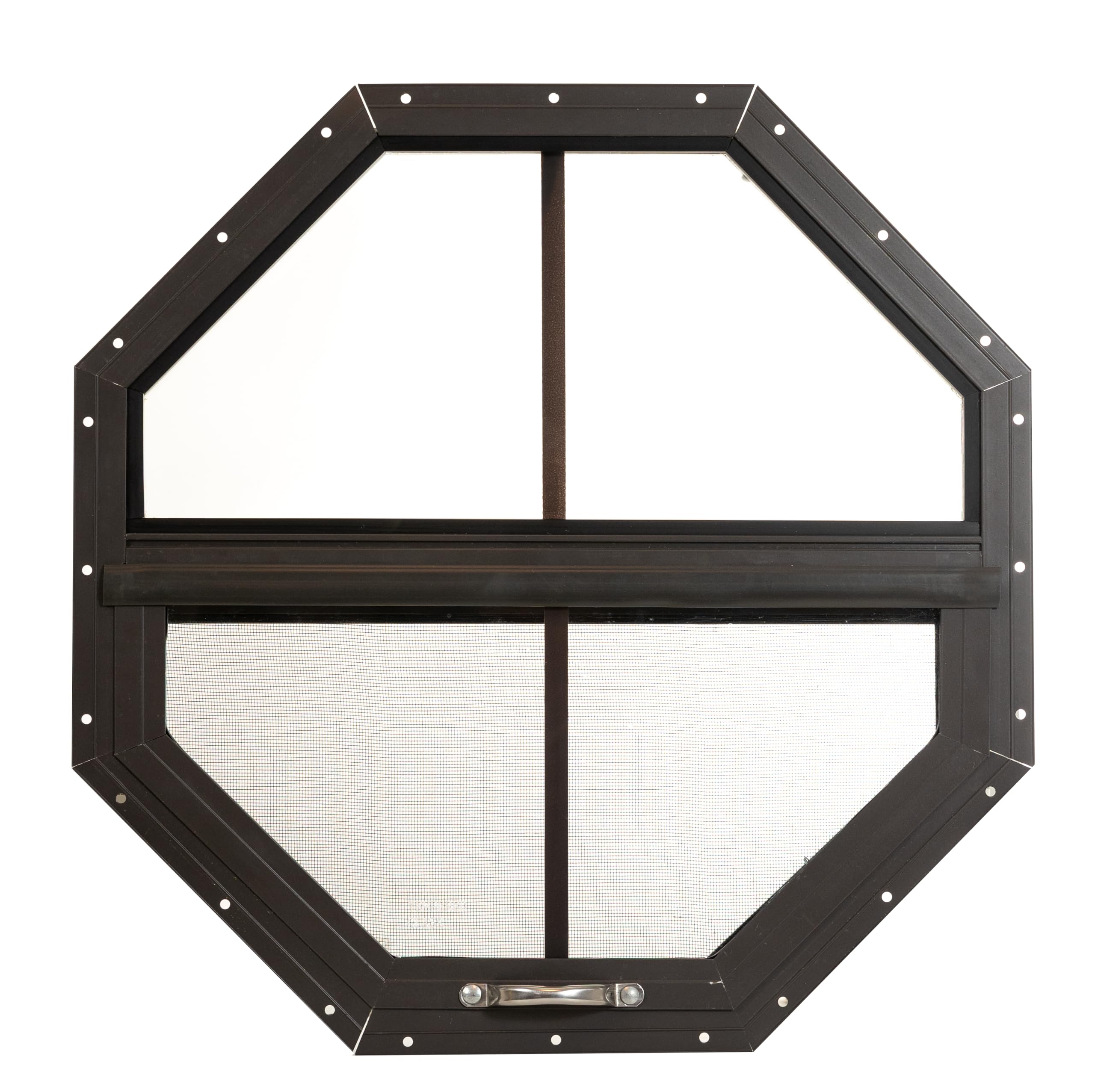 Shed Window Tilt-Out Octagon (1-PK) | Aluminum Frame w/ Screen for Sheds, Chicken Coops, Tree Forts & Playhouses