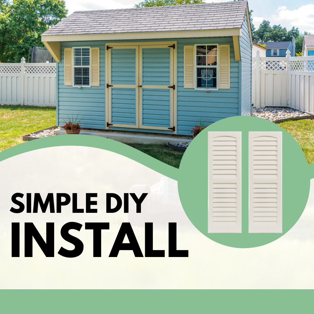 9" W x 36" H Louvered Shutters - 1 Pair