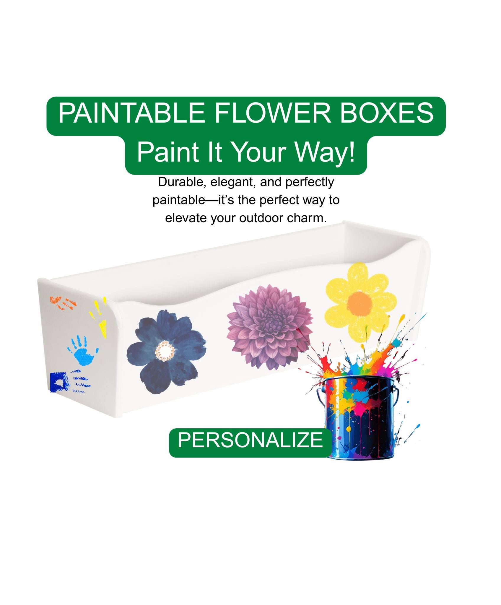 24" x 6" x 5" Flower Box for Window Sills, Sheds, Playhouses, and MORE