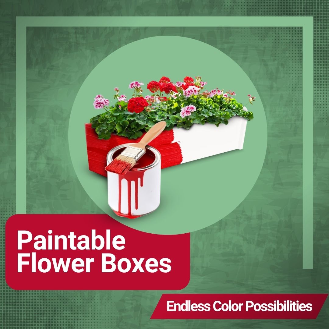 18” Paintable Flower Box – Weather-Resistant for Sheds and Playhouses
