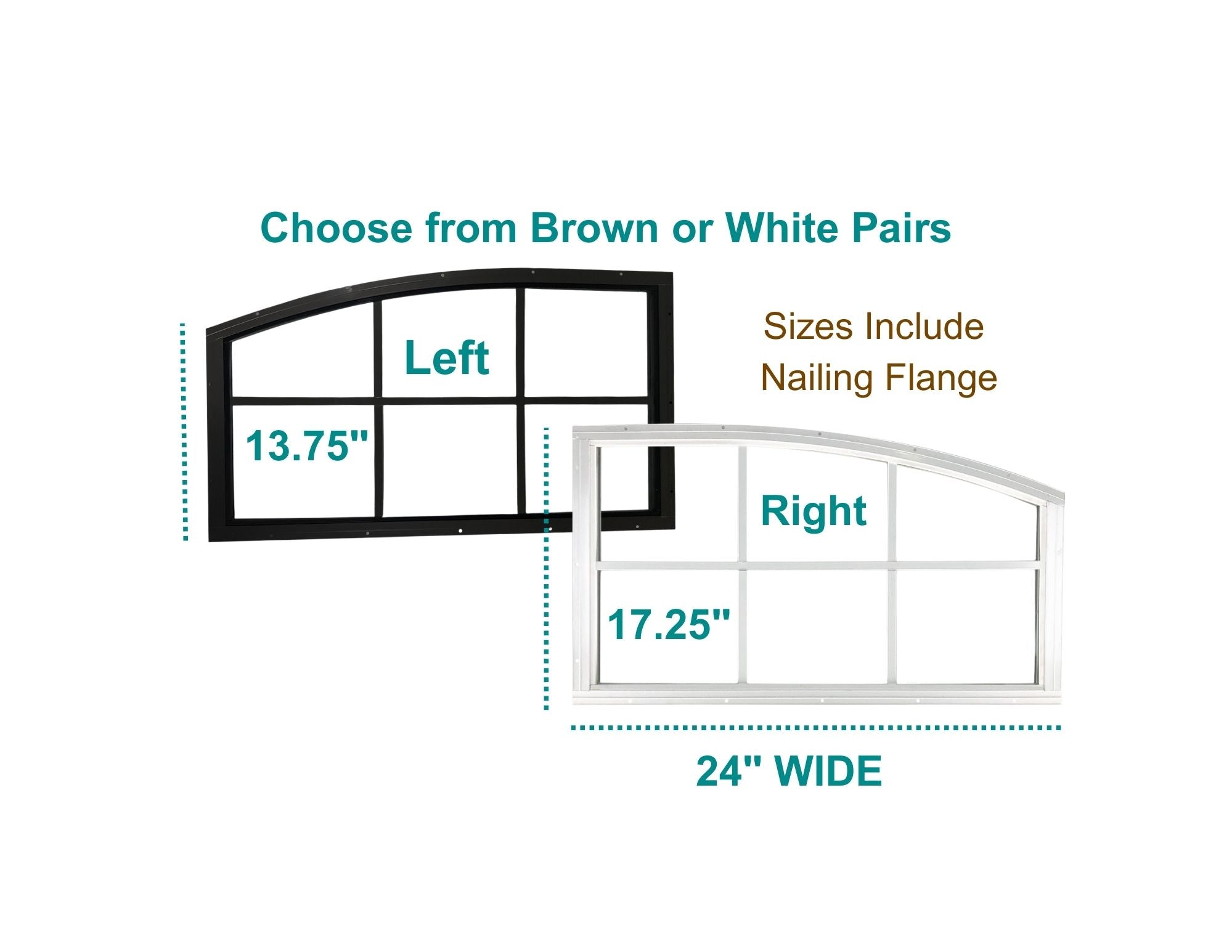 Quarter Arch Shed Window