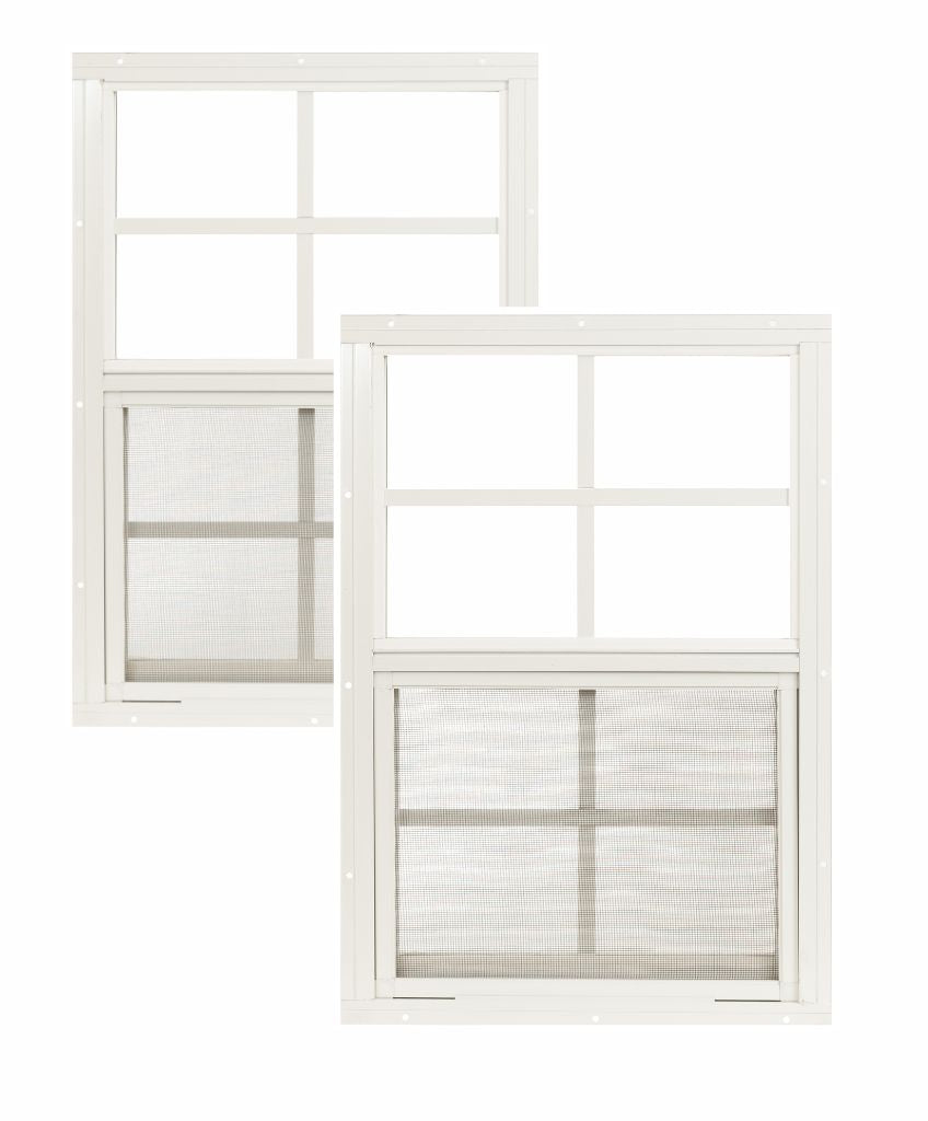 14" W x 21" H Single Hung Flush Mount White Window for Sheds, Playhouses, and MORE