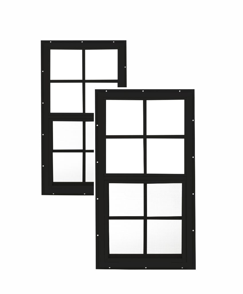 14" W x 27" H Single Hung J-Lap Mount White Window for Sheds, Playhouses, and MORE