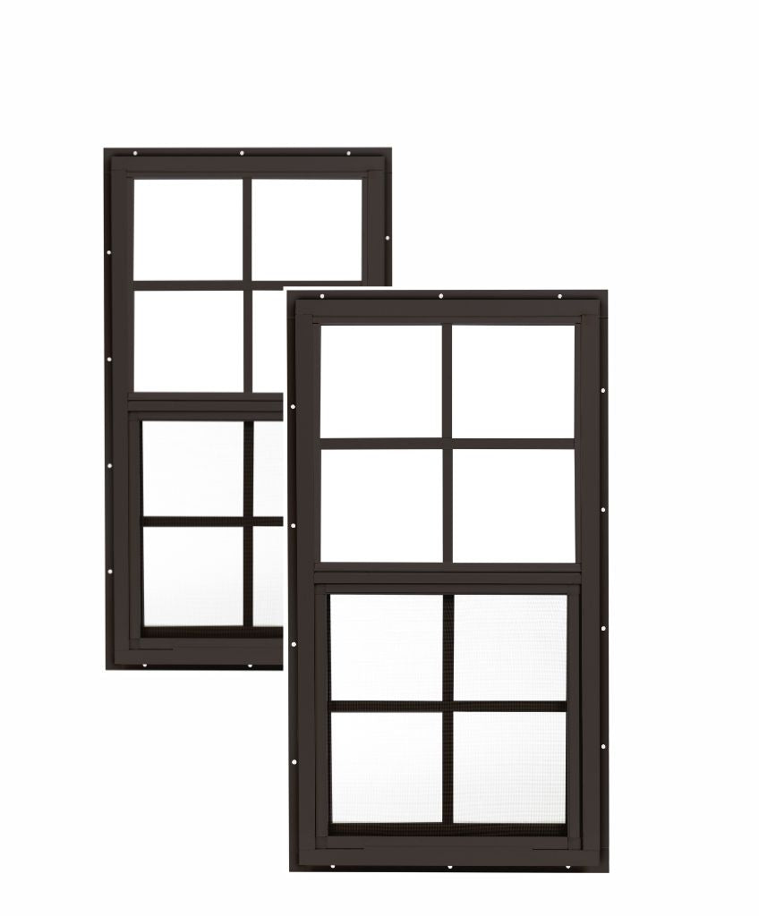 14" W x 27" H Single Hung J-Lap Mount White Window for Sheds, Playhouses, and MORE