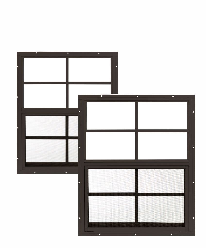 18" W x 23" H Single Hung Flush Mount White Window for Sheds, Playhouses, and MORE