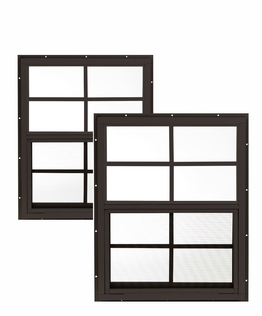 18" W x 23" H Single Hung J-Lap Mount White Window for Sheds, Playhouses, and MORE