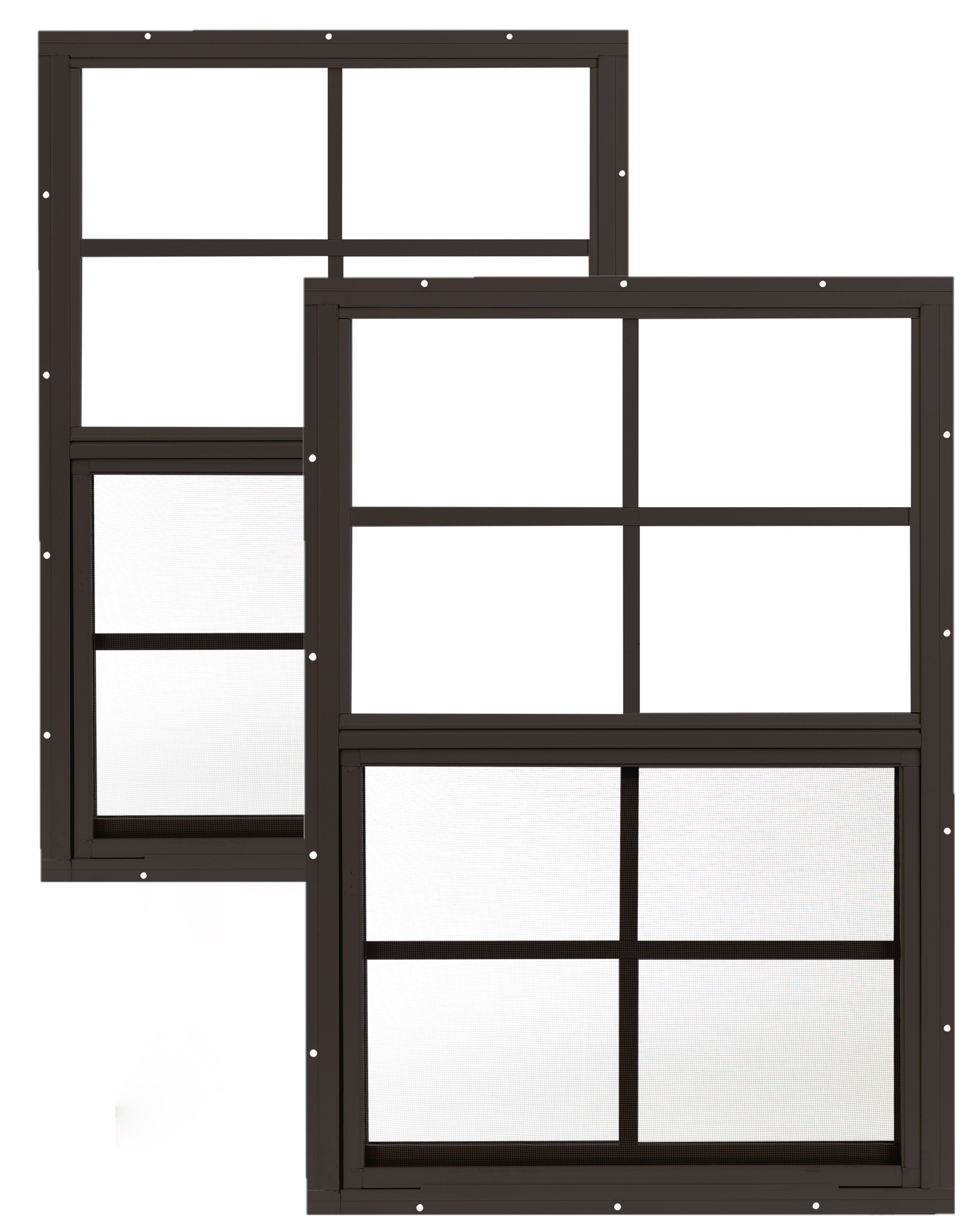 18" W x 27" H Single Hung Flush Mount White Window for Sheds, Playhouses, and MORE