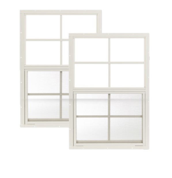 18" W x 27" H Single Hung Flush Mount White Window for Sheds, Playhouses, and MORE