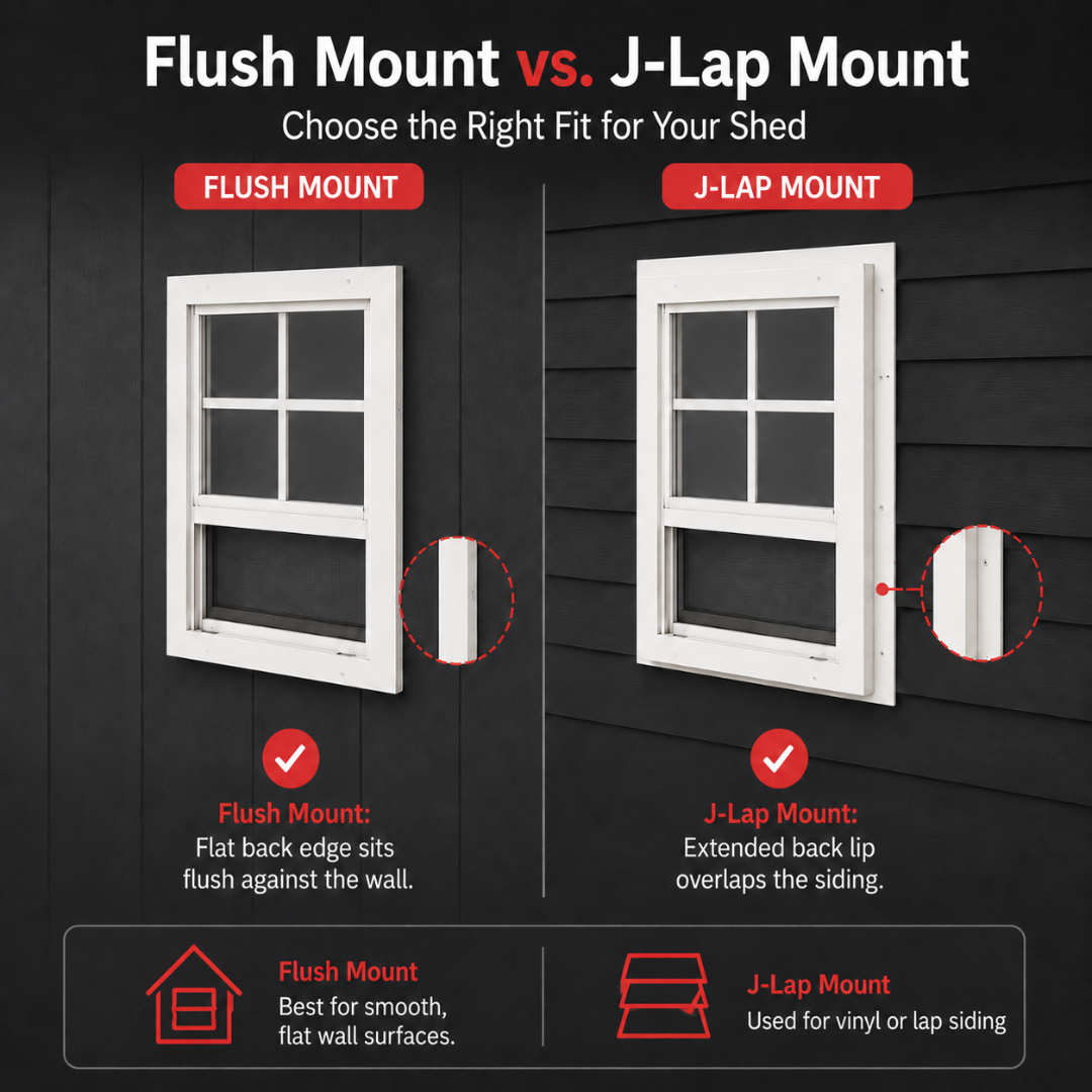Apple Outdoor Supply 18x27 Shed Window, Flush Mount Sliding Window with Tempered Glass & Screen, 1-Pack