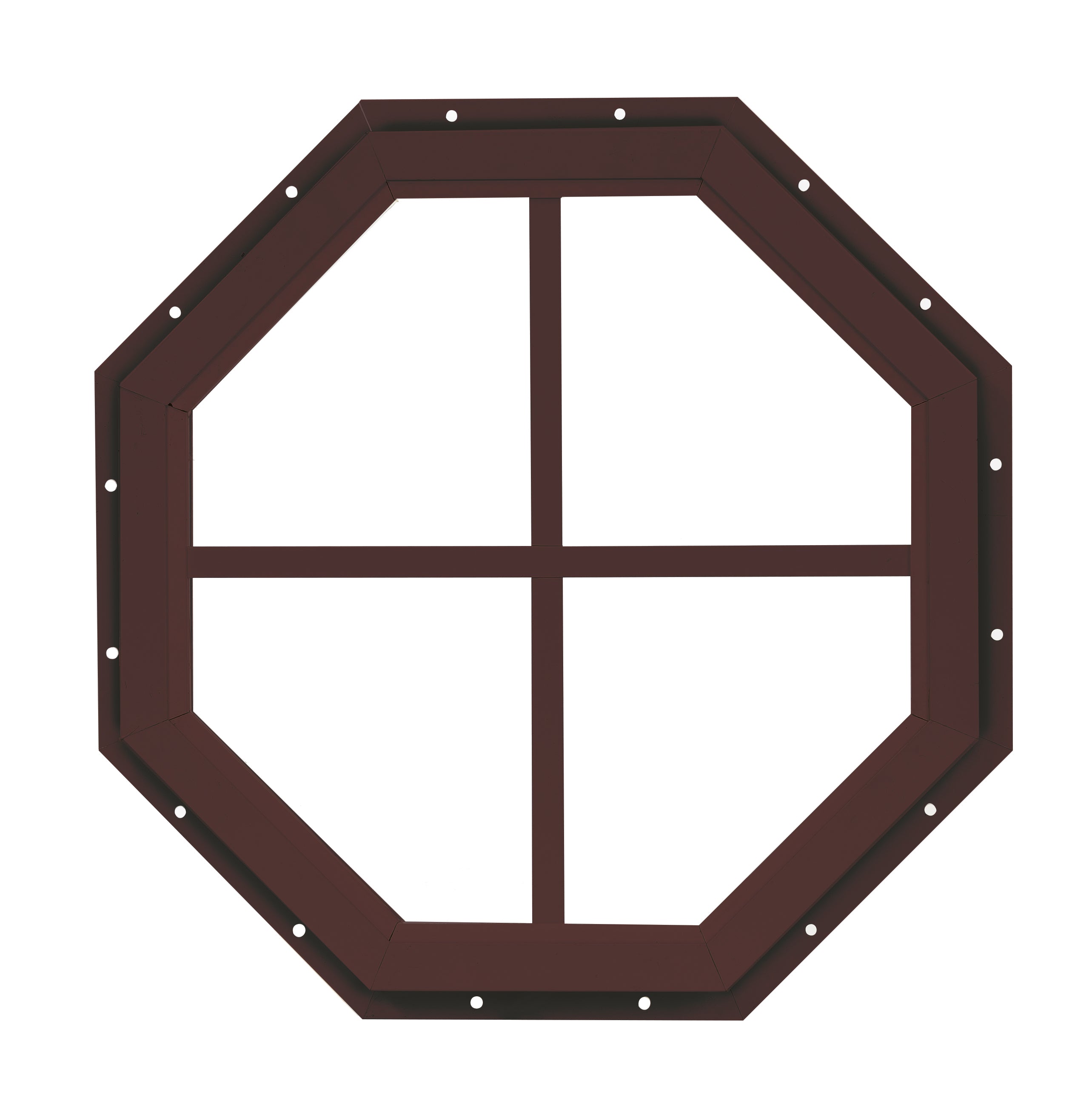 18" Octagon Gable J-Lap Mount Brown Window for Sheds, Playhouses, and MORE