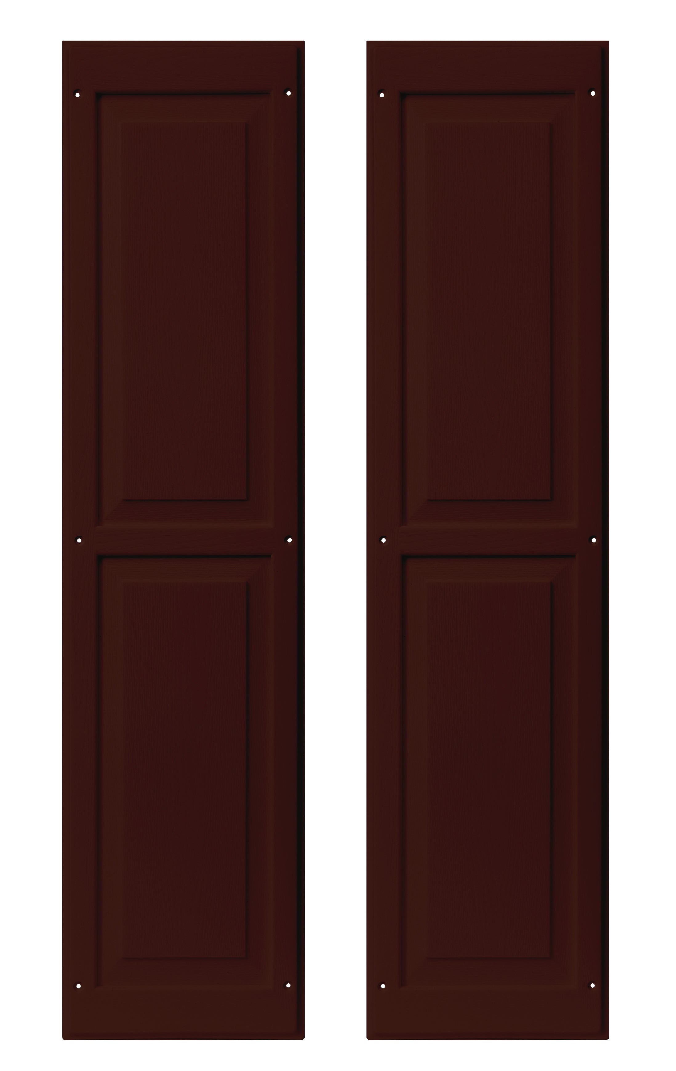 Pair of 9" W x 36" H Raised Panel Brown Shutters for Sheds, Playhouses, and MORE