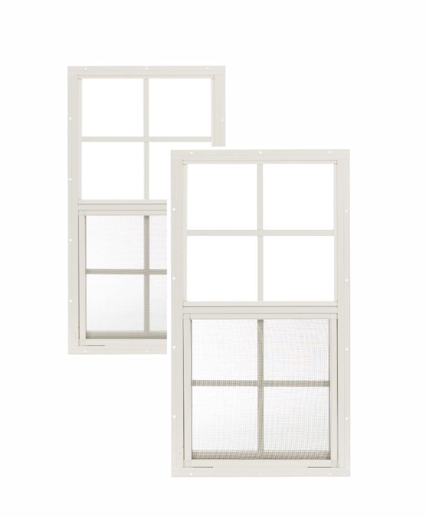 Apple Outdoor Supply 14x27 Shed Windows, Flush Mount Sliding Windows with Tempered Glass & Screens, 2-Pack