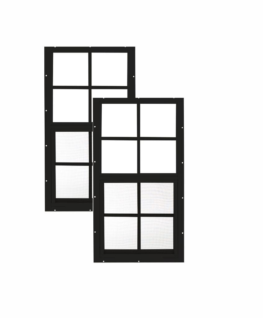 Apple Outdoor Supply 14x27 Shed Windows, Flush Mount Sliding Windows with Tempered Glass & Screens, 2-Pack