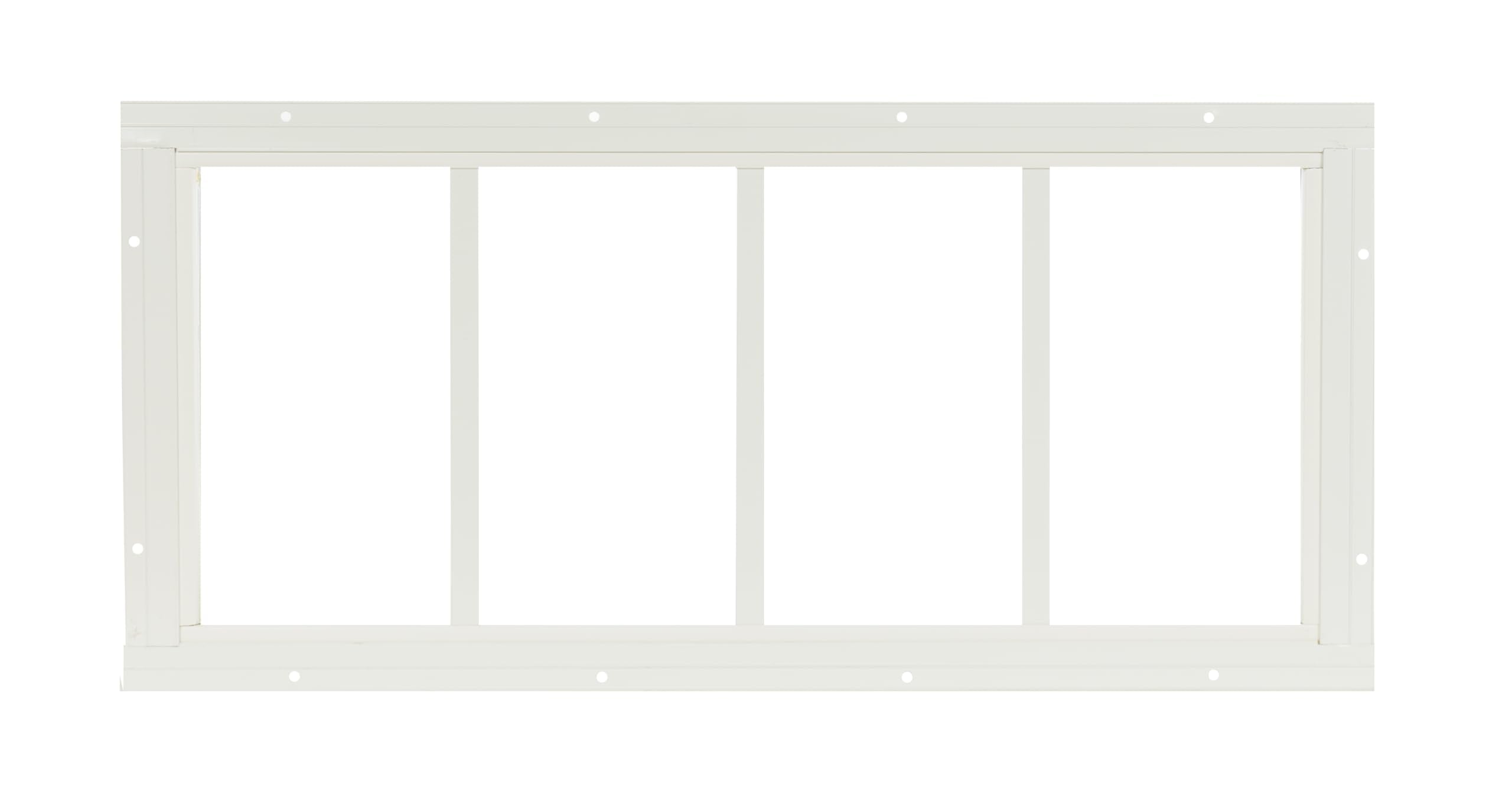 10" x 18"-24" Transom Window, Fixed Flush Mount, 4-Lite