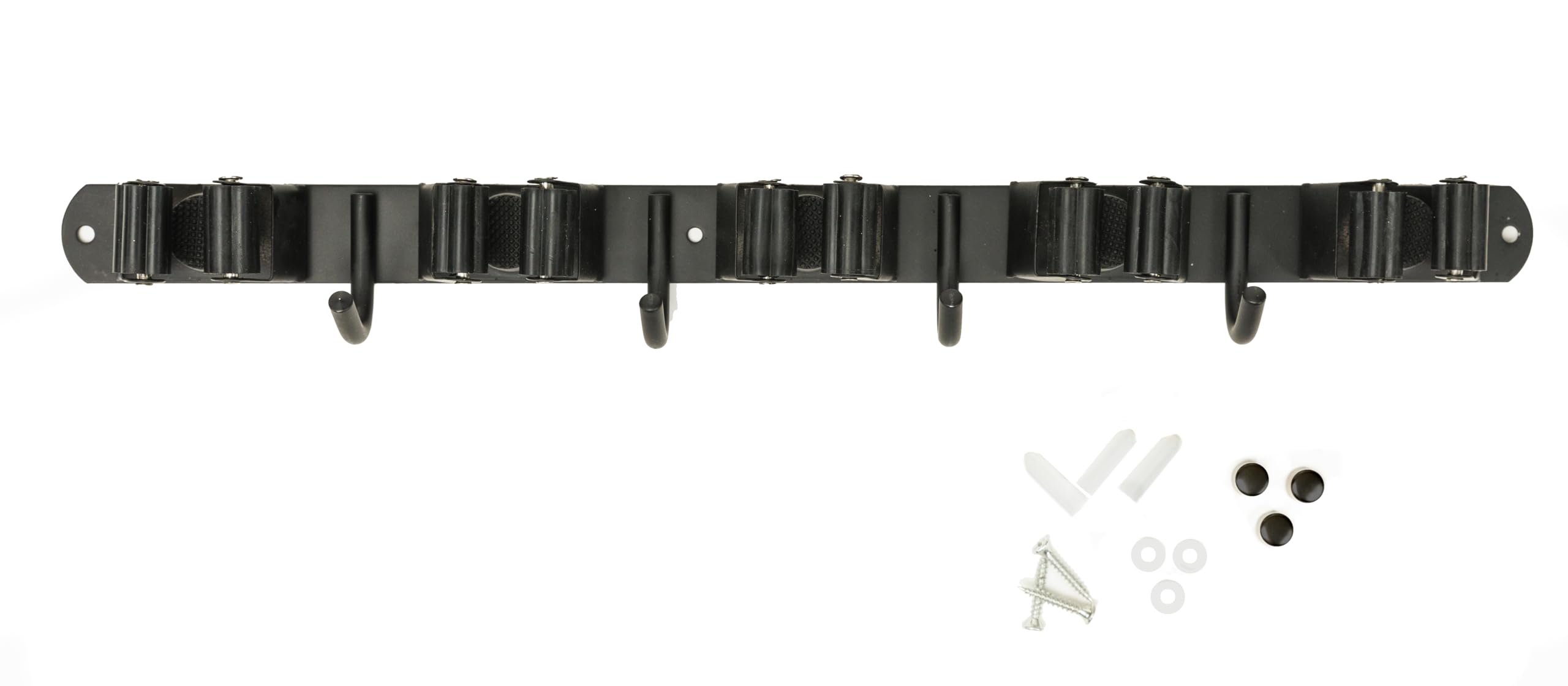 Garden Tool Organizer Wall Mount with 5 Holders & 4 Hooks, Heavy Duty   for Sheds, Garages, and Utility Rooms 1 PK