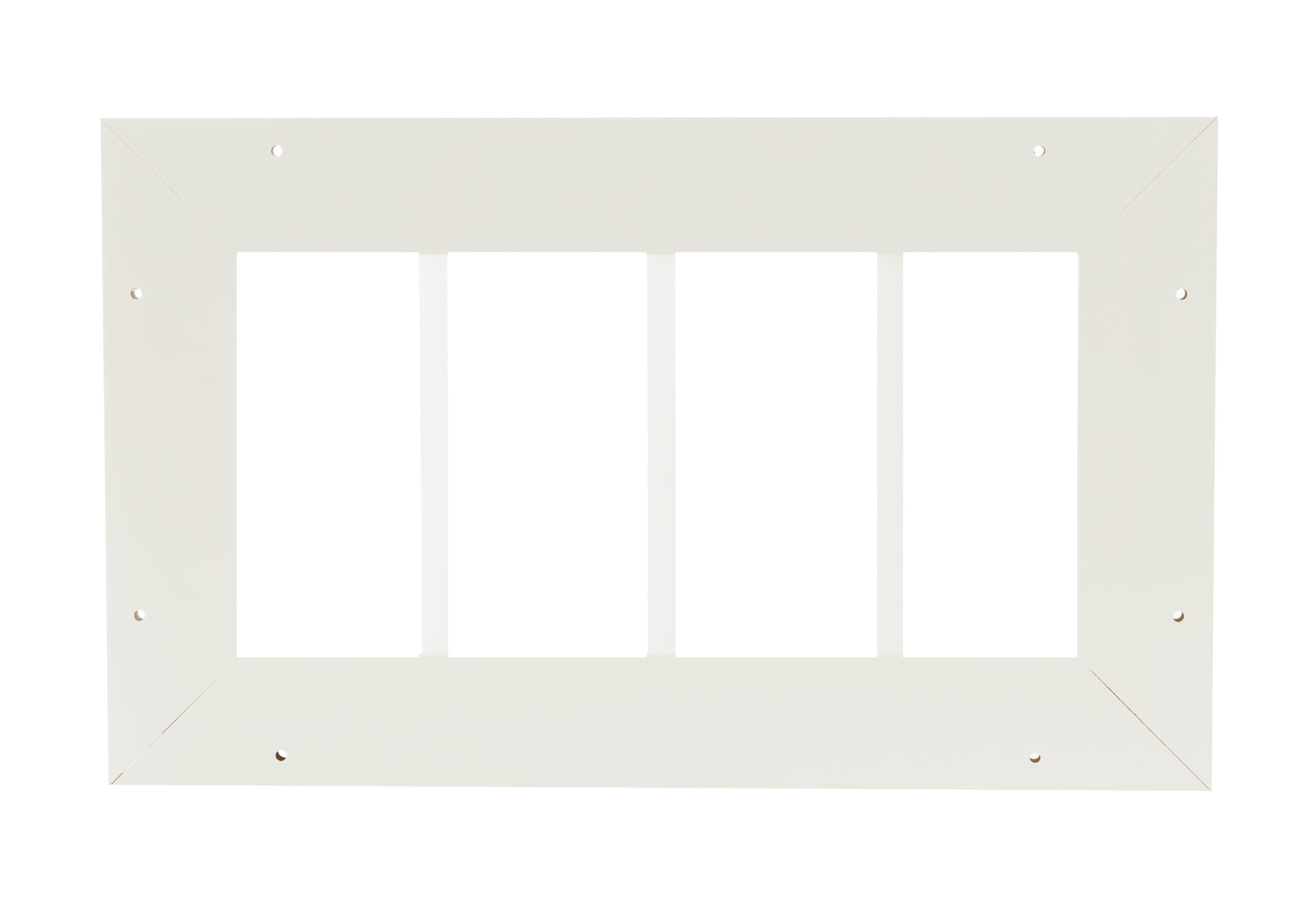 10" x 18"-23" PVC Transom Window, Fixed Flush Mount, 4-Lite