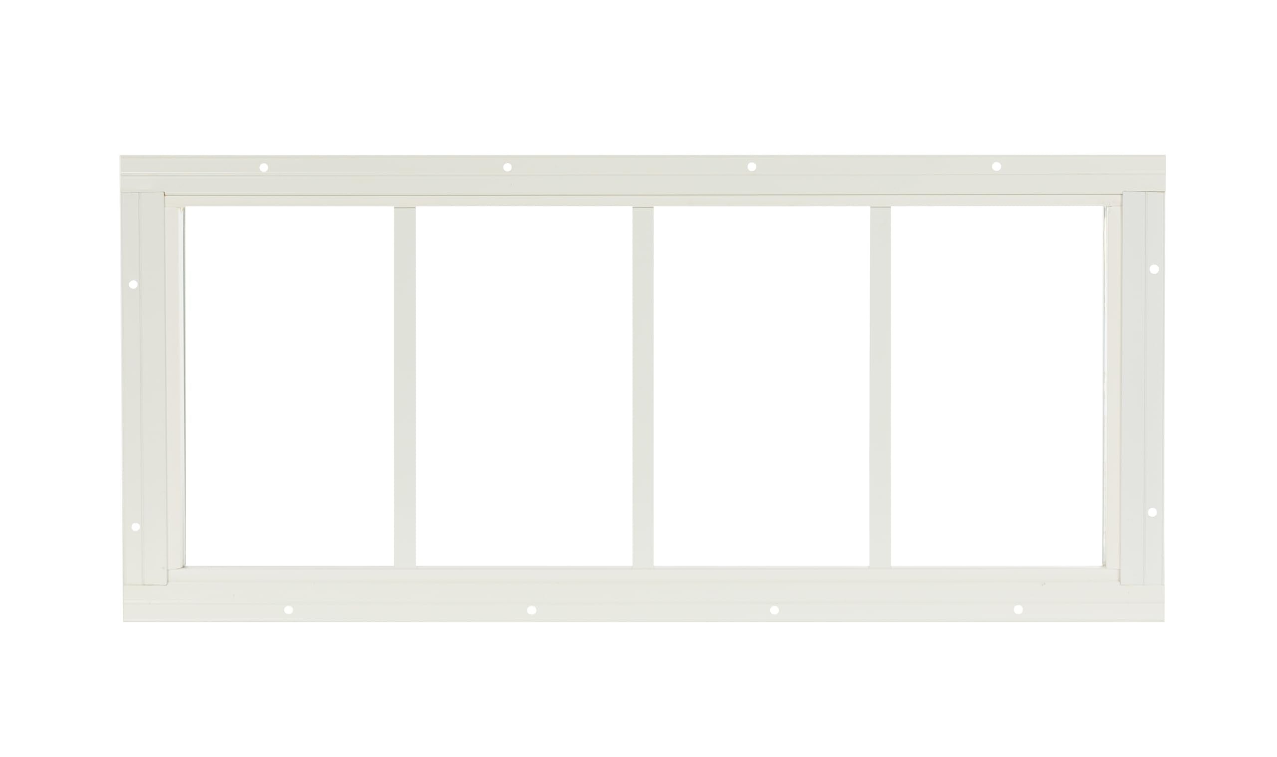 10" x 18"-24" Transom Window, Fixed Flush Mount, 4-Lite