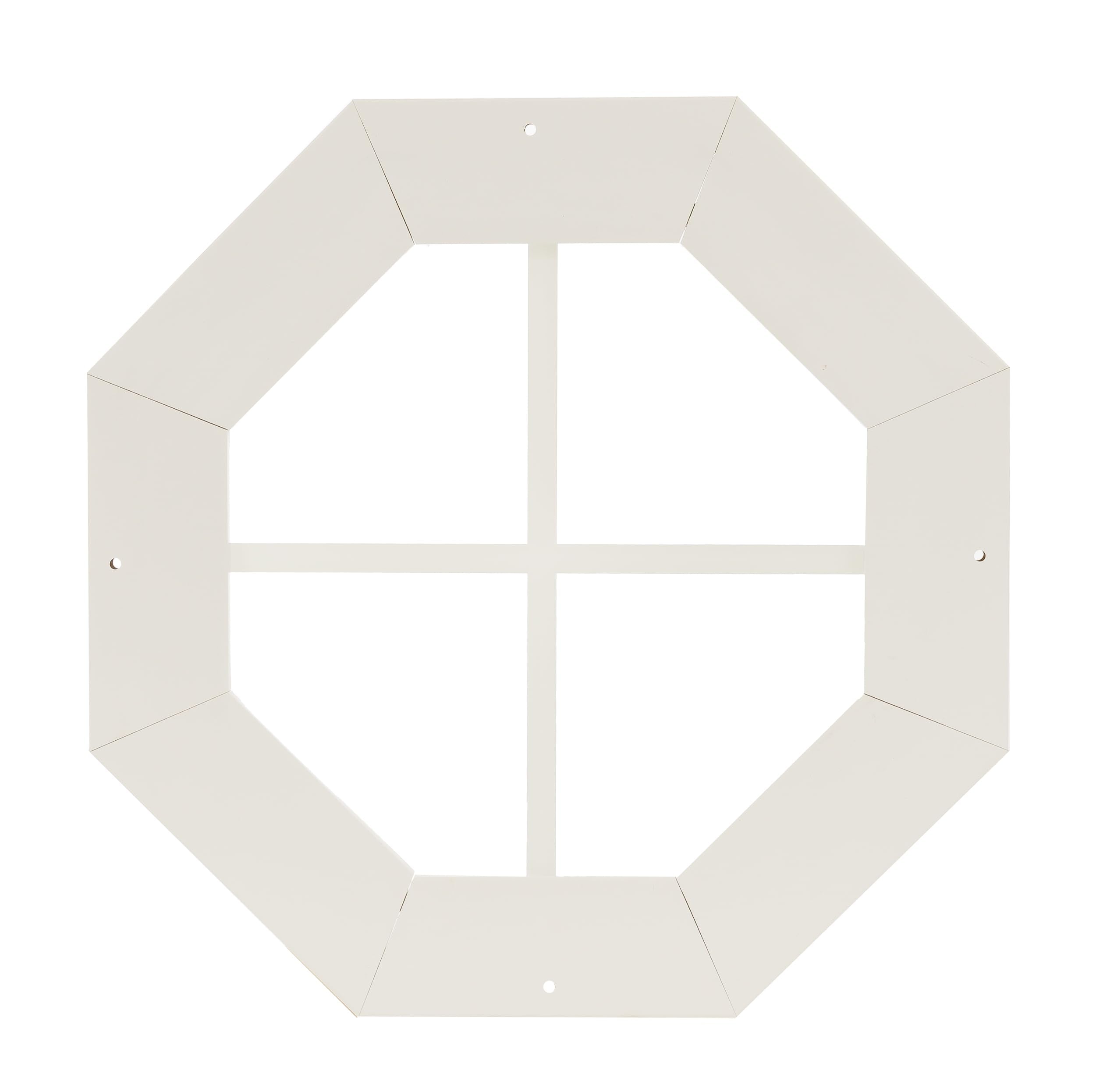 14" & 18" PVC Octagon Gable Window, Fixed Flush Mount