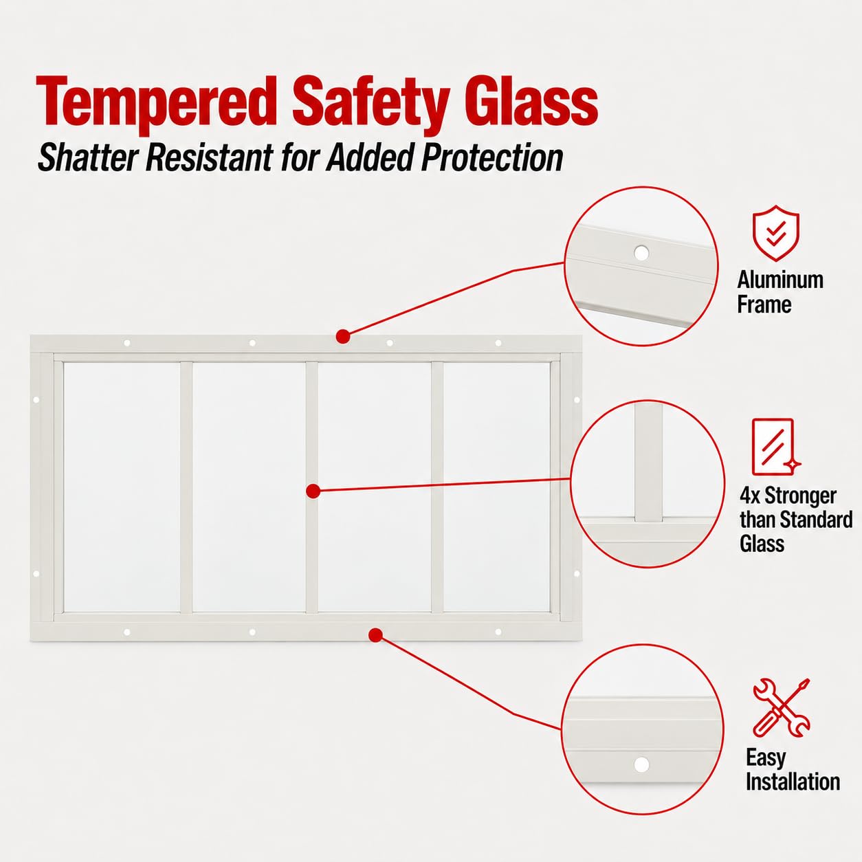 10" x 23"-24" Transom Window, Fixed J-Lap Vinyl