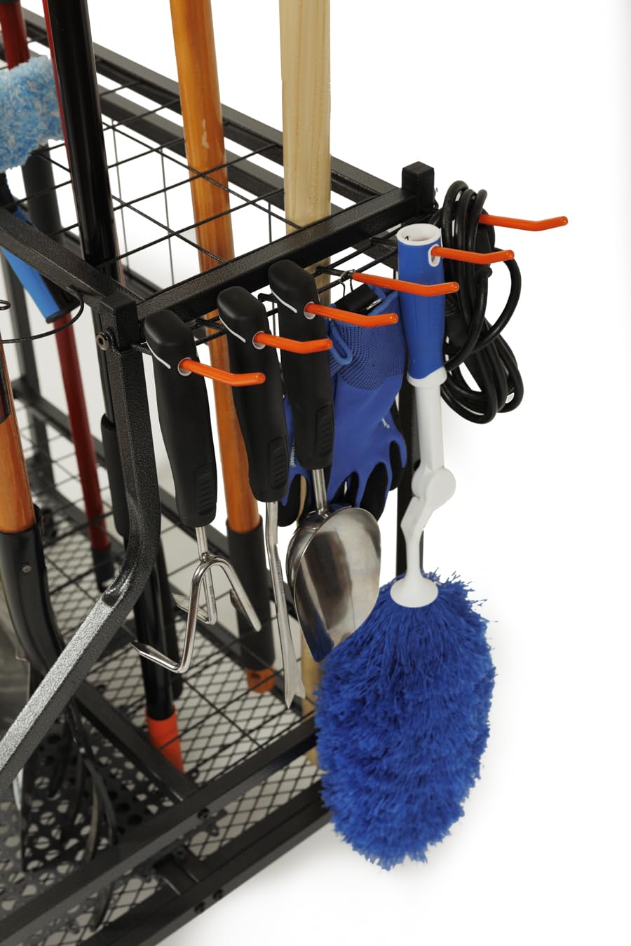 Garden Tool Organizer Stand for up to 55 Long-Handled Tools, Black Powder Coated  for Sheds, Garages, and Utility Rooms (GTSU55BLK-BX1)