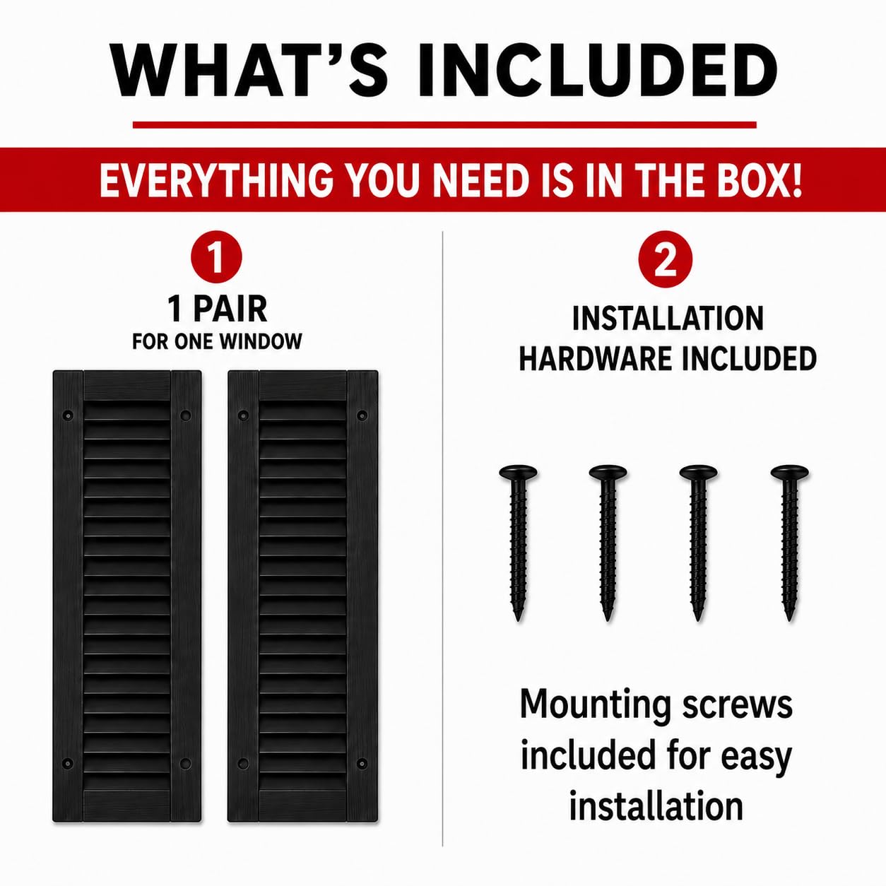 9" x 27" Paintable Louvered Shed Shutters, 1 Pair