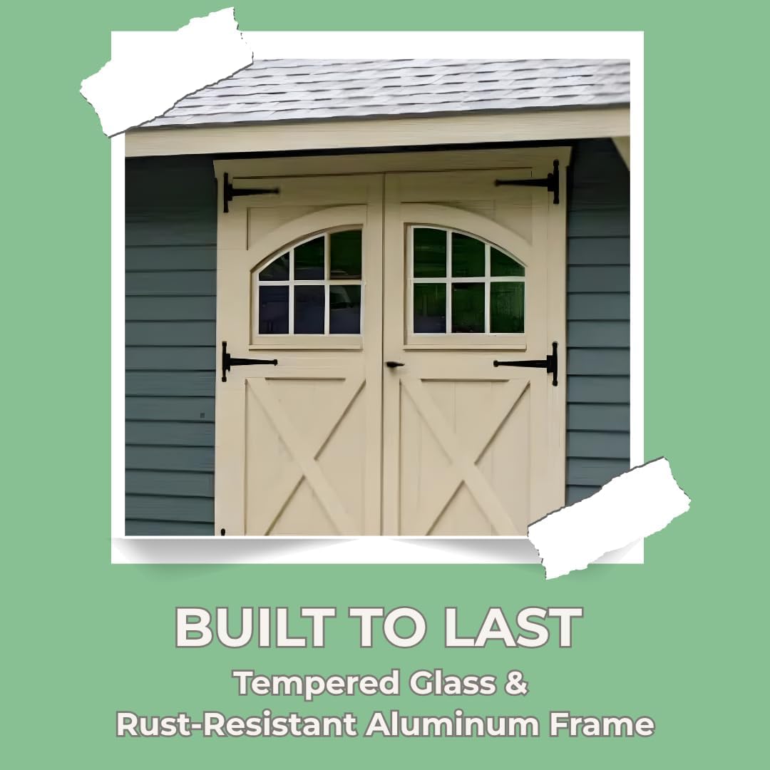 23" x 15" Quarter Arch Window Pair, Fixed, Aluminum Frame