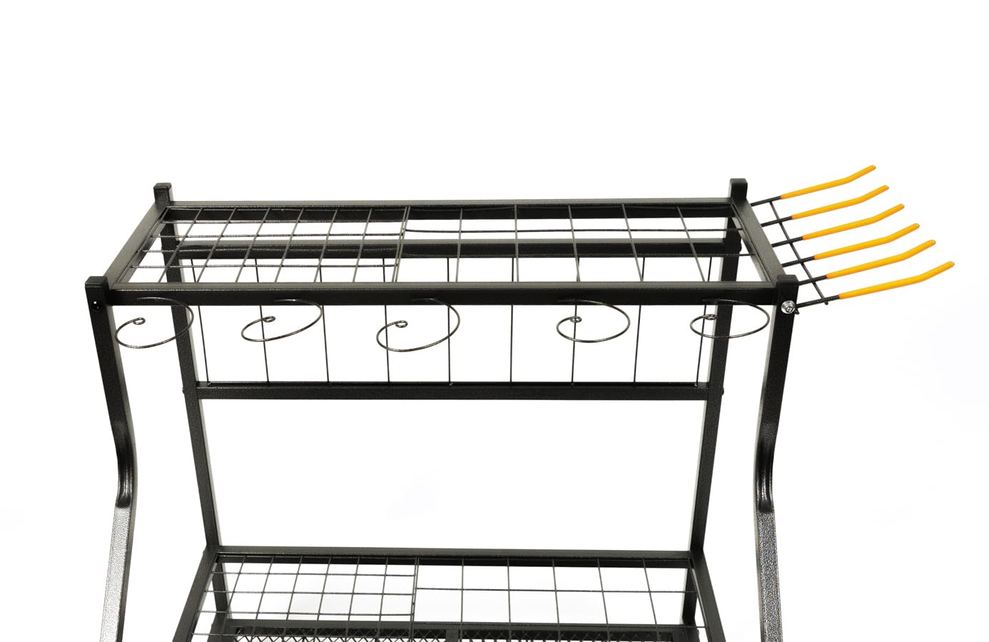 Garden Tool Organizer Stand for up to 55 Long-Handled Tools, Black Powder Coated  for Sheds, Garages, and Utility Rooms (GTSU55BLK-BX1)