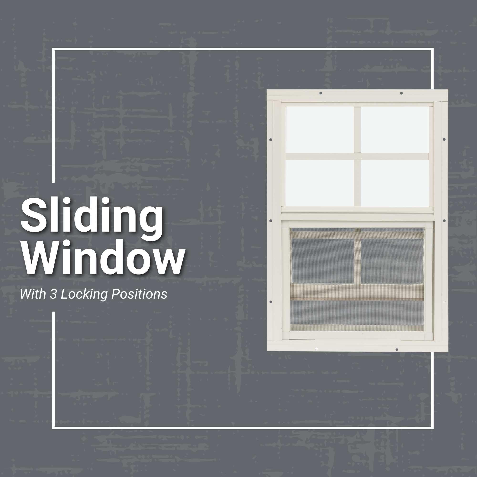 Sliding Shed Window with Screen | Flush Mount 22" x 36" Aluminum Frame for Outdoor Buildings