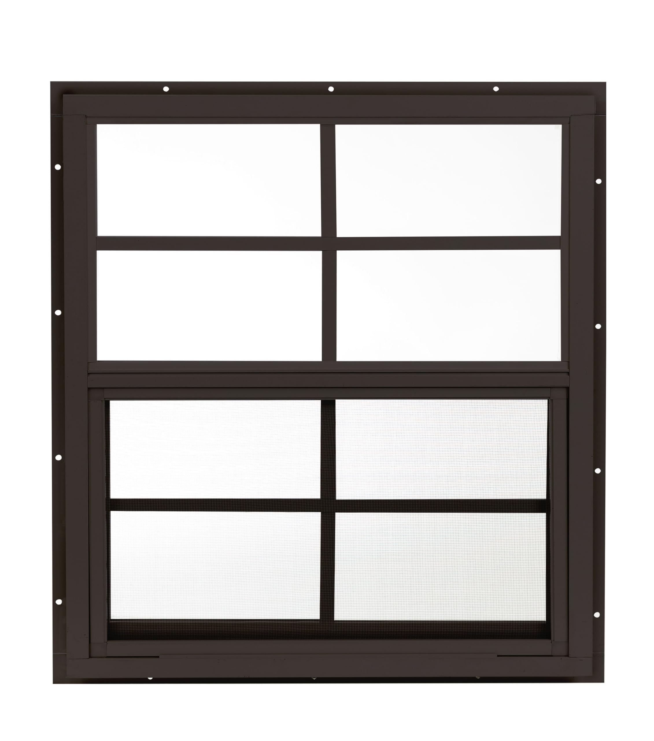 Apple Outdoor Supply 24x27 Shed Window, J-Lap Sliding Window with Tempered Glass & Screen, 1-Pack